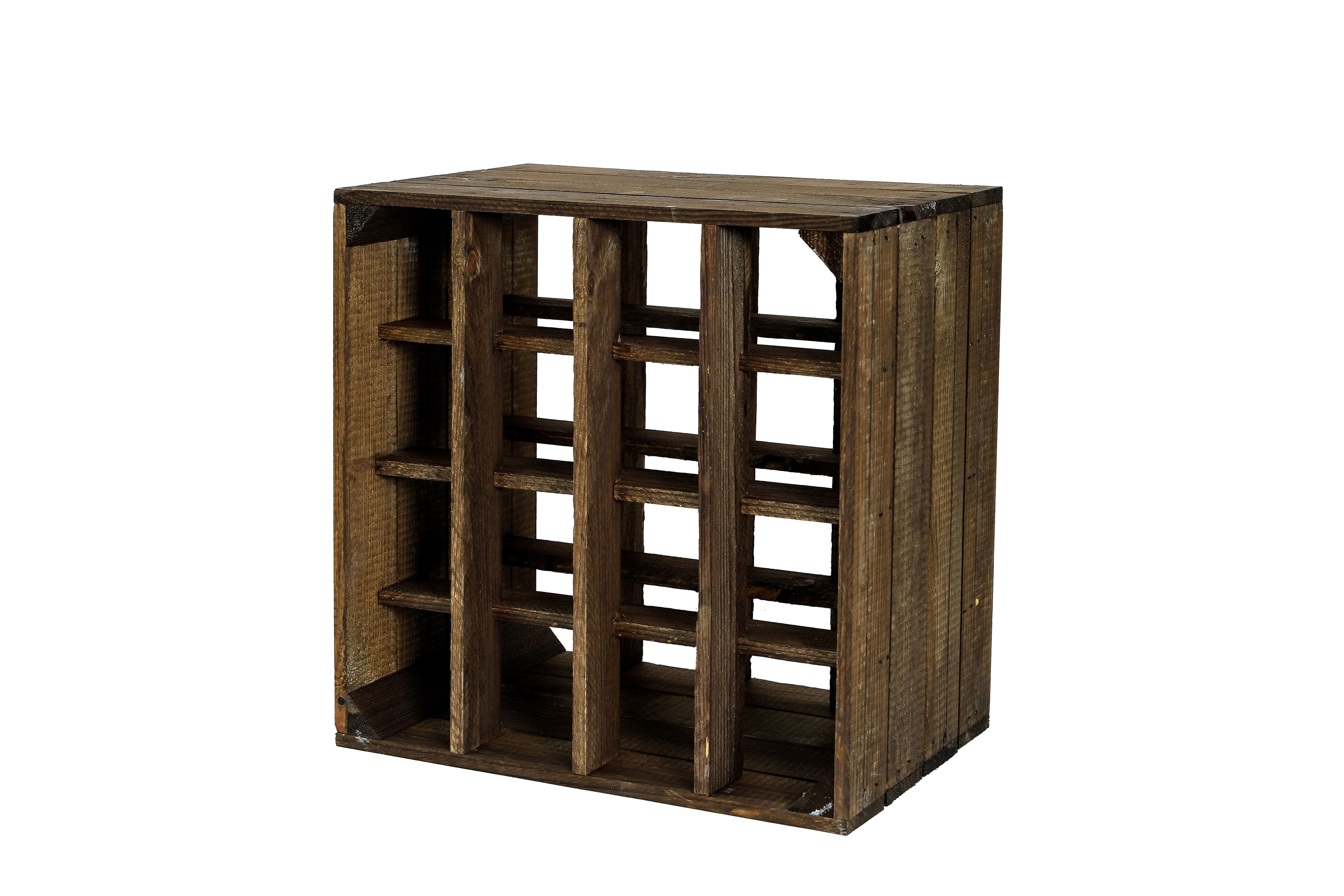 Neues Weinregal mit 16 Fächern 16er 40x40x27cm - braun / Dekokiste / Weinkiste / Weinhalter mit Unterteilungen- HolzRepublik
