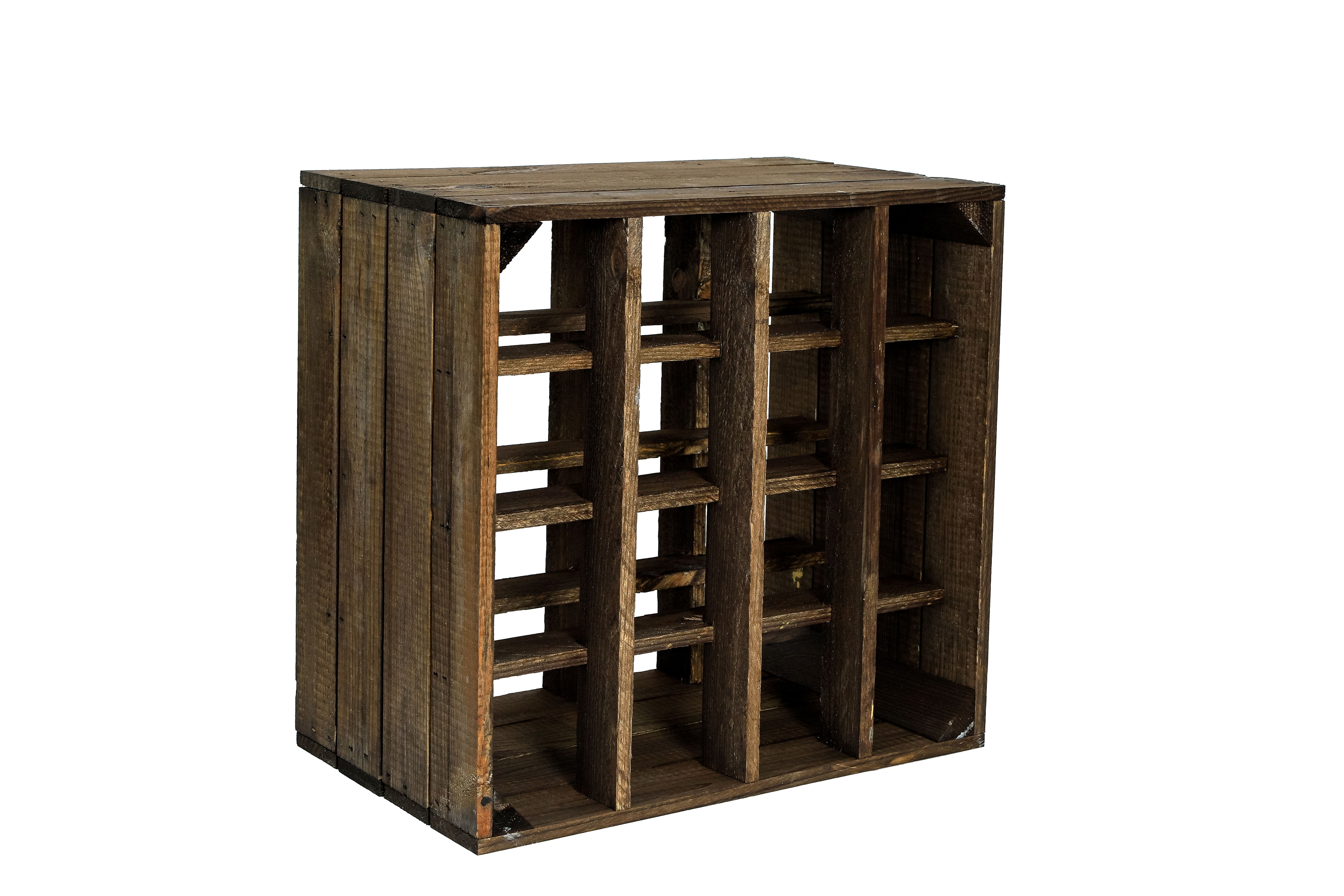 Neues Weinregal mit 16 Fächern 16er 40x40x27cm - braun / Dekokiste / Weinkiste / Weinhalter mit Unterteilungen- HolzRepublik