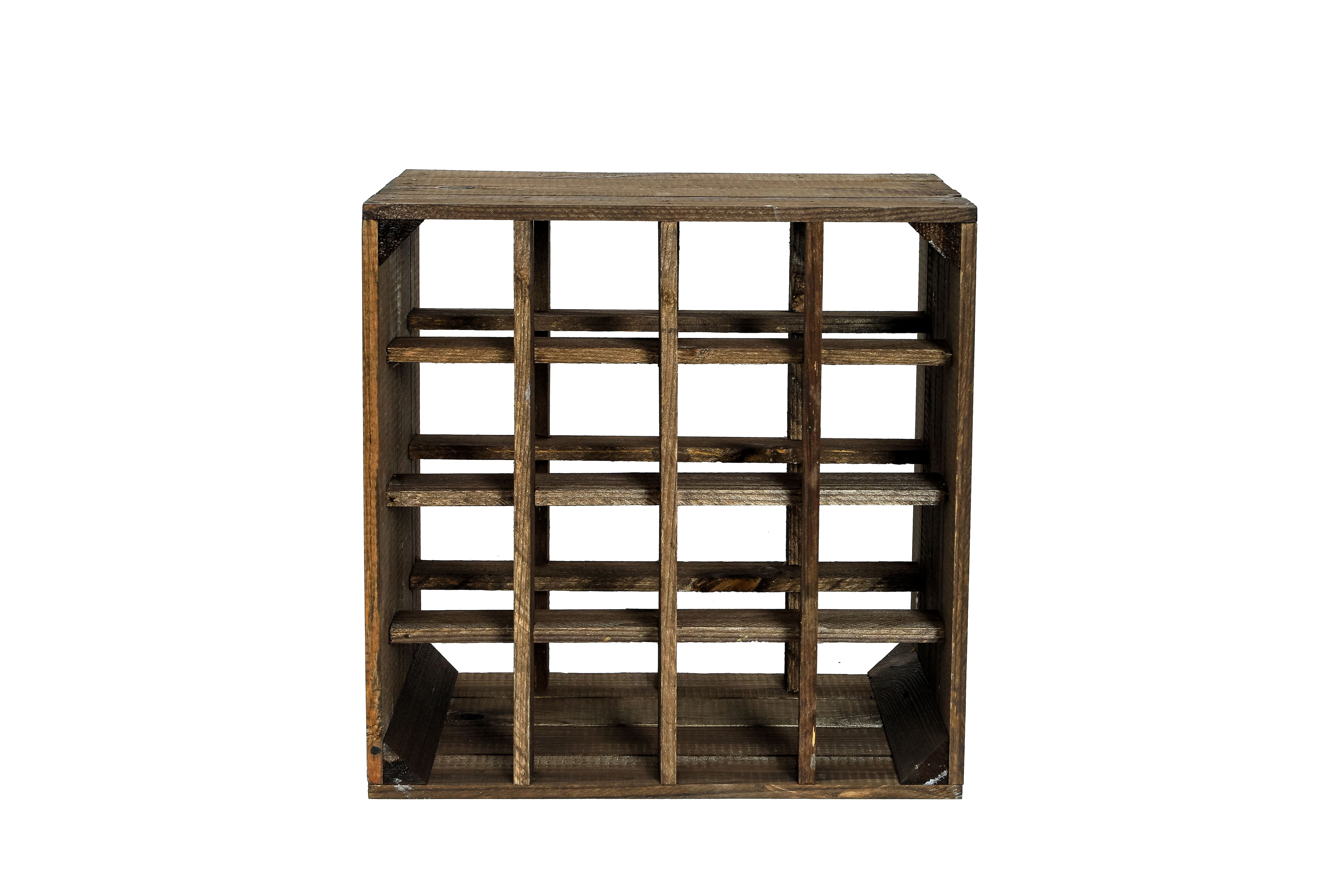 Neues Weinregal mit 16 Fächern 16er 40x40x27cm - braun / Dekokiste / Weinkiste / Weinhalter mit Unterteilungen- HolzRepublik