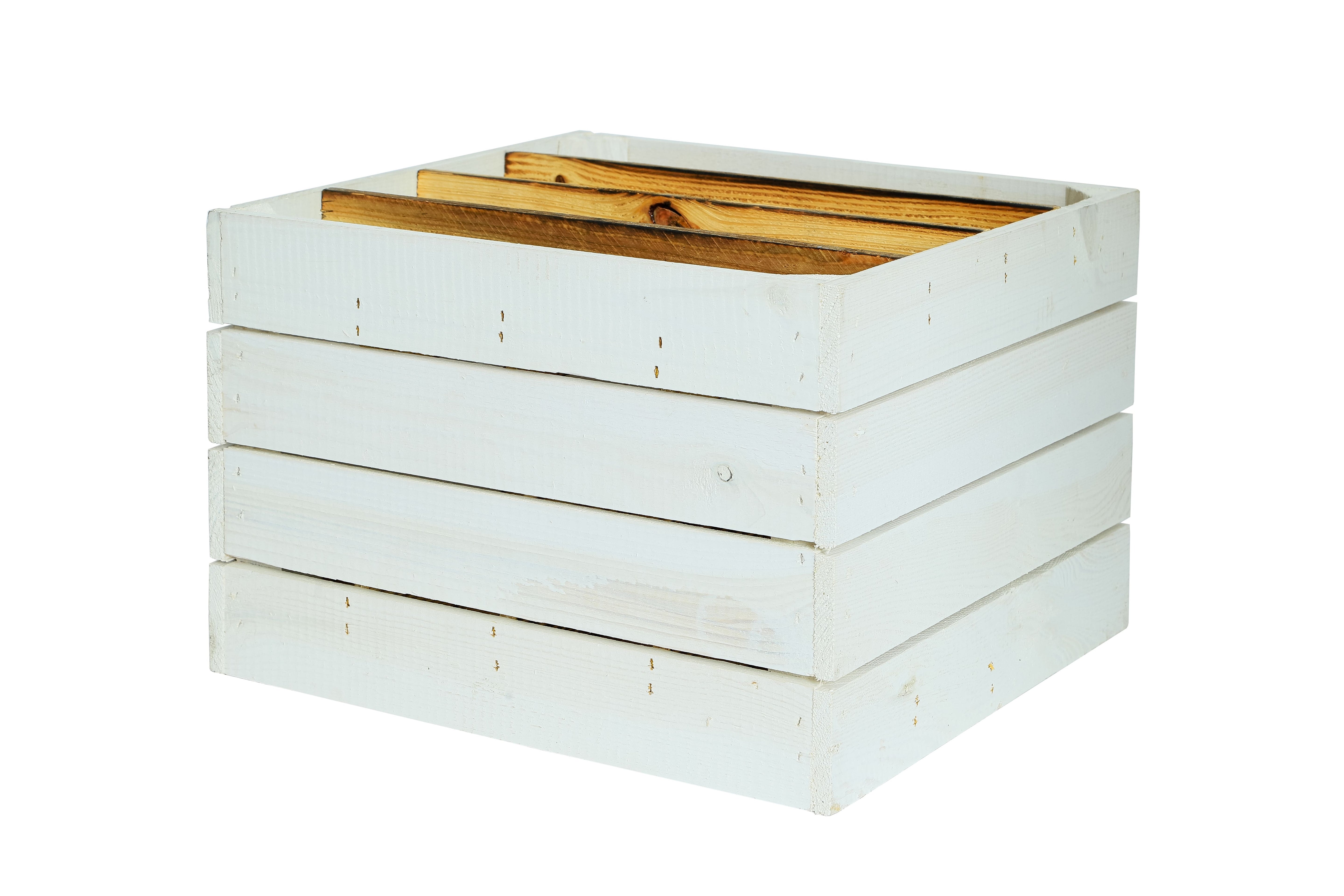 Neues Weinregal mit 16 Fächern 16er 40x40x27 cm - weiß-geflammt / Dekokiste / Weinkiste / Weinhalter mit Unterteilungen- HolzRepublik