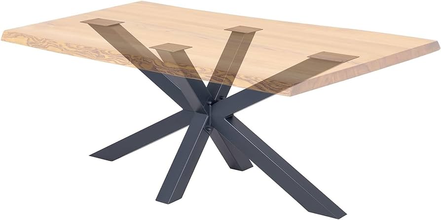 Tischbein / Tischfuß Igel für runden/8-eckig Tisch aus schwarzem Metall- HolzRepublik
