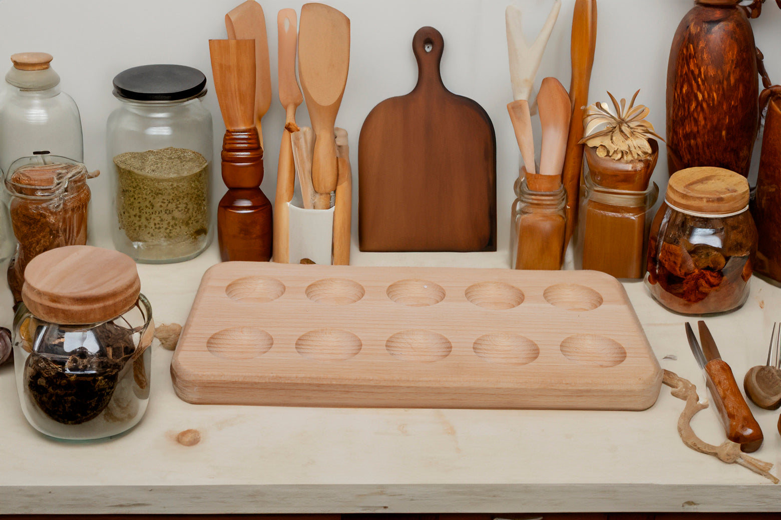 Eierhalter / Eieruntersetzer aus Buchenholz- HolzRepublik