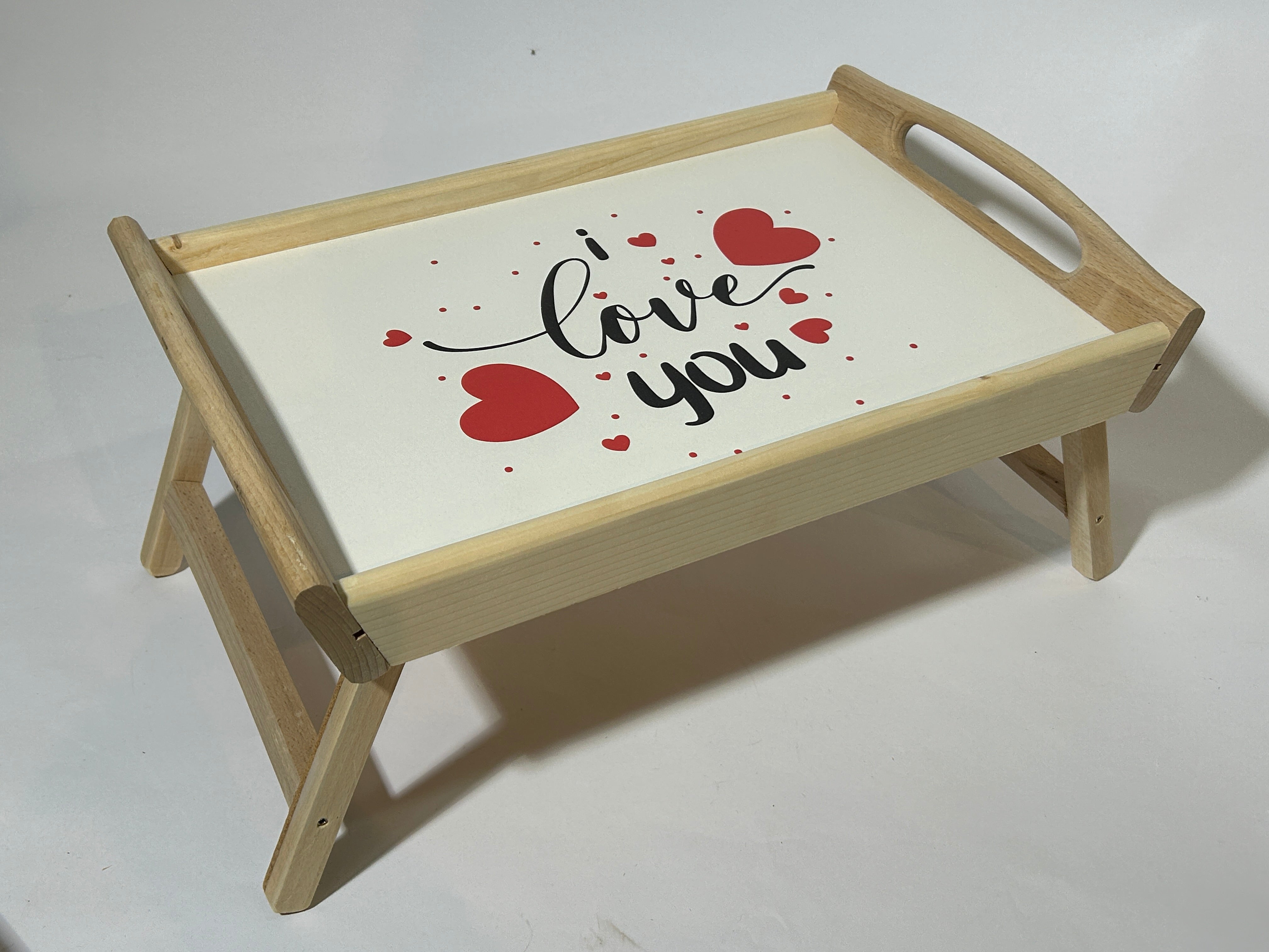 Holztablett "ILY", mit Füßen- HolzRepublik