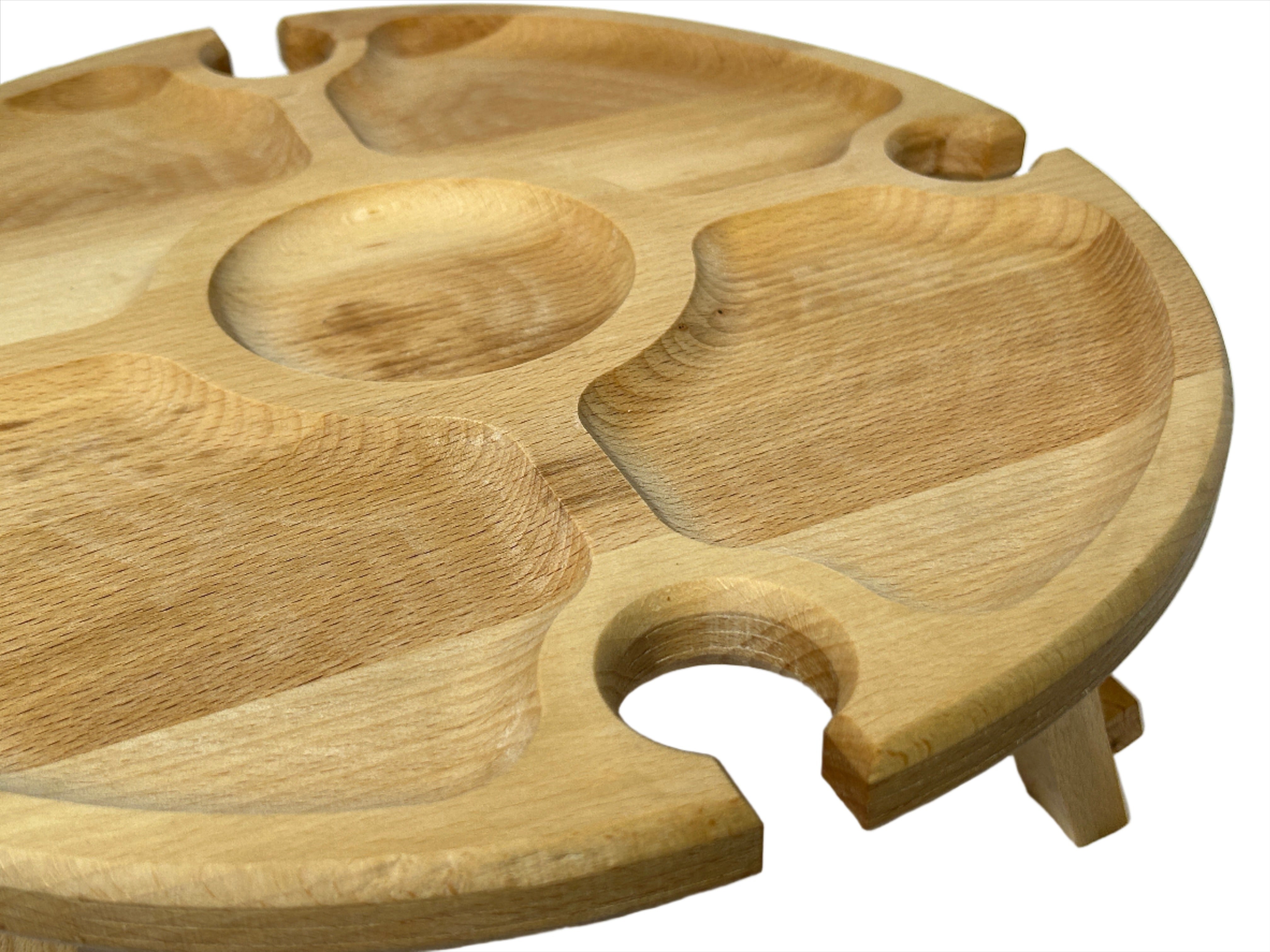 Rundes multifunktionales Serviertablett aus Buchenholz- HolzRepublik