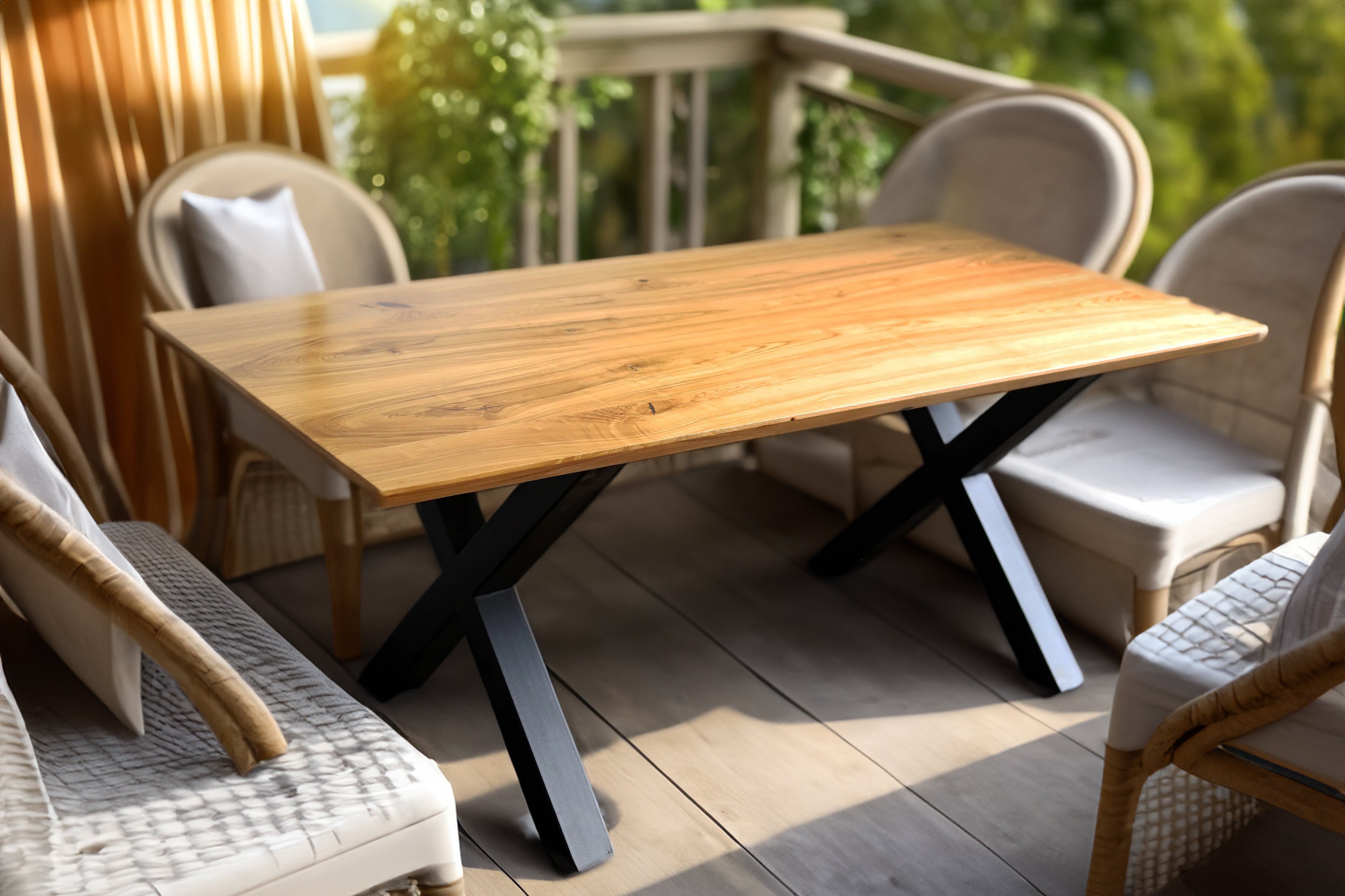 Rechteckige Holztischplatte aus Nussbaumholz / Esstischplatte aus Massivholz- HolzRepublik