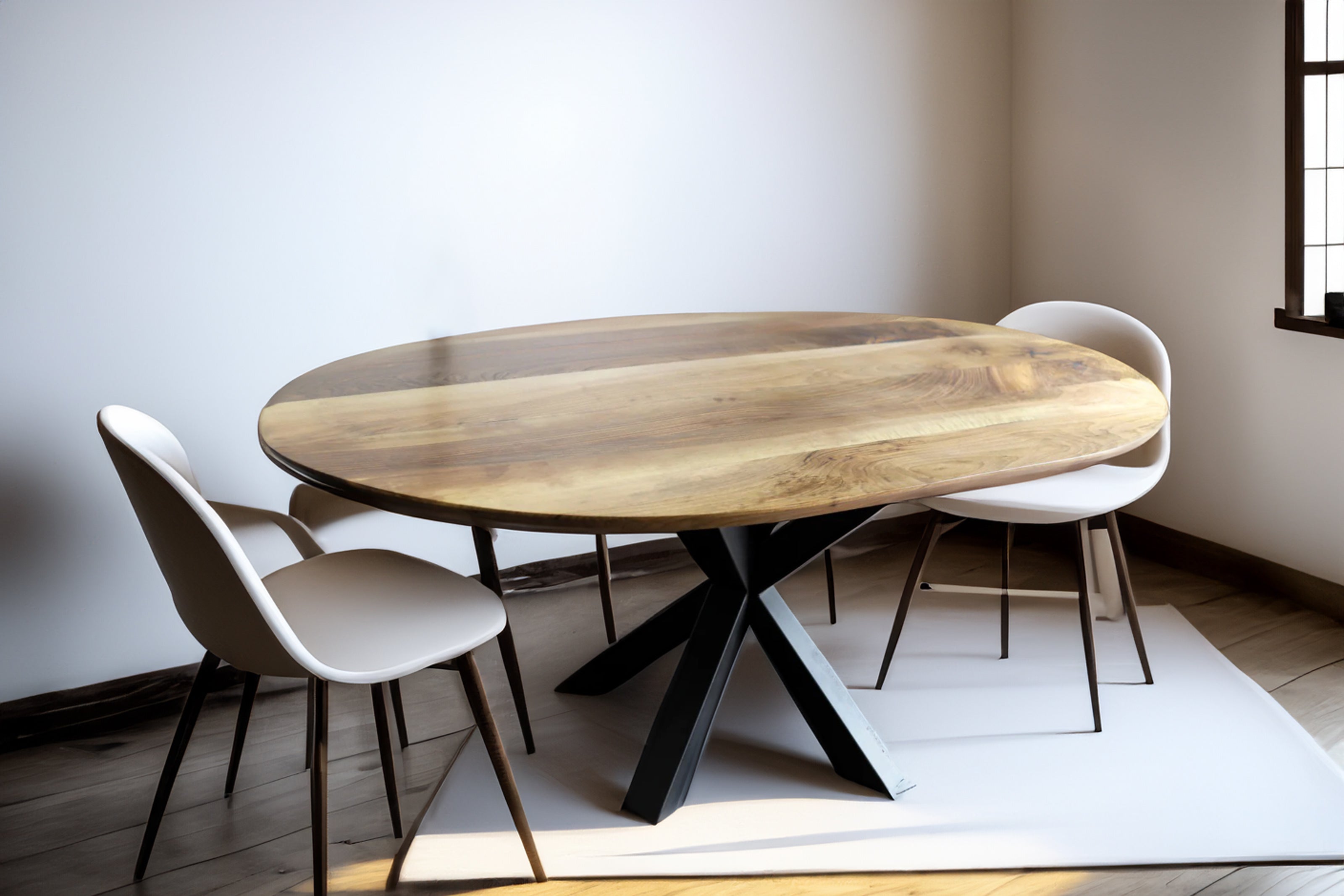 Ovale Esstischplatte aus Nussbaumholz / Holztischplatte- HolzRepublik