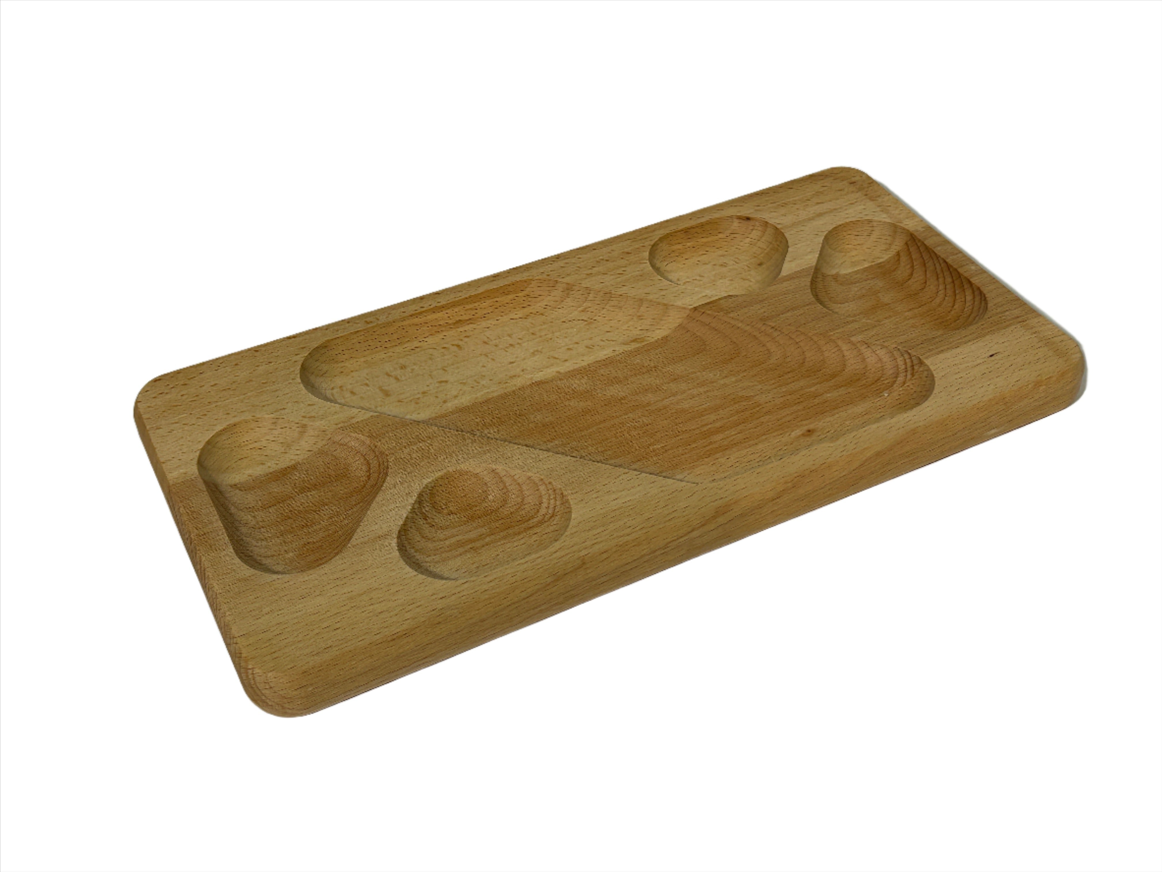 Holzteller mit Unterteilungen aus Buchenholz- HolzRepublik