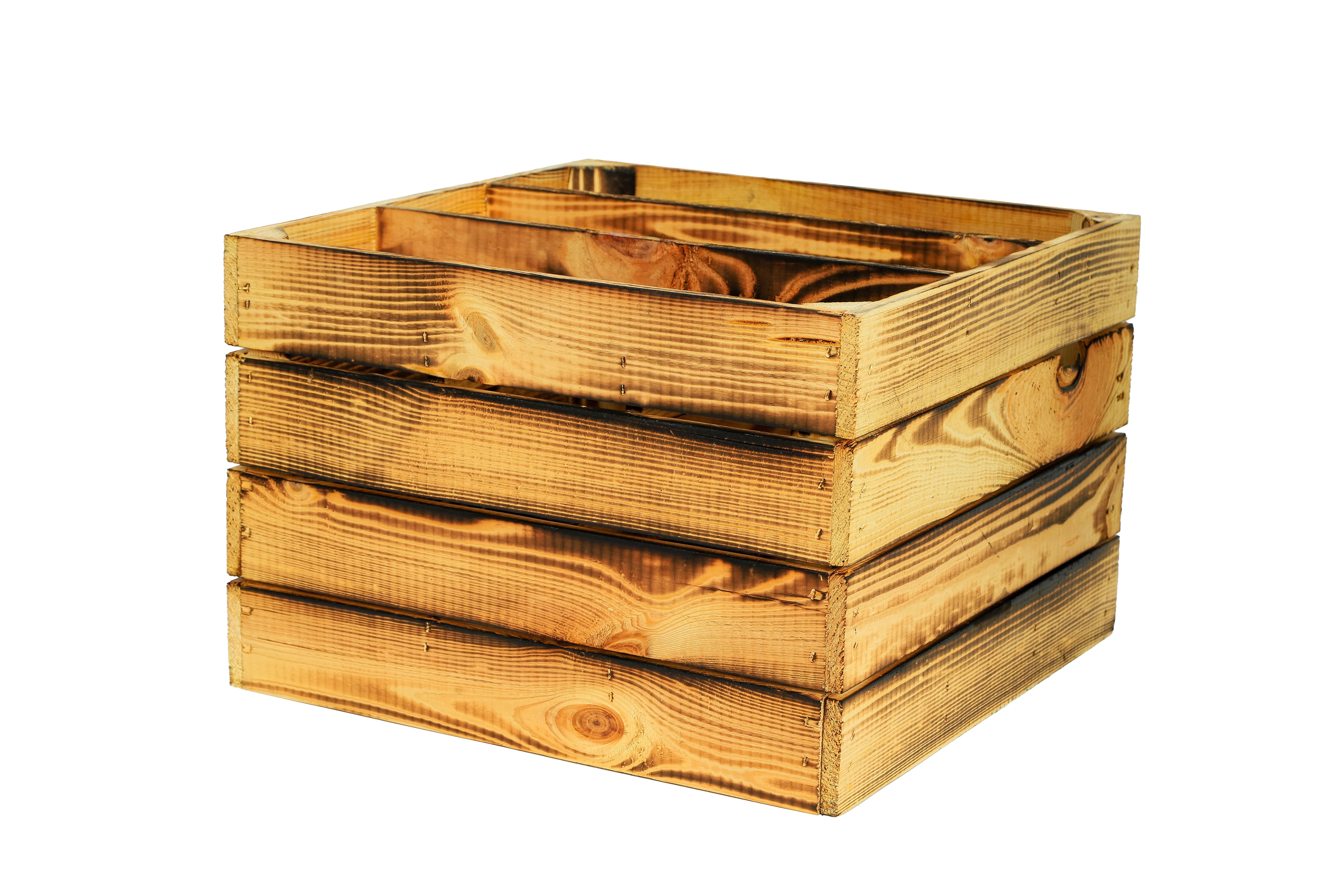 Neues Weinregal mit 9 Fächern 9er 40x40x27 cm - geflammt / Dekokiste / Weinkiste / Weinhalter mit Unterteilungen- HolzRepublik