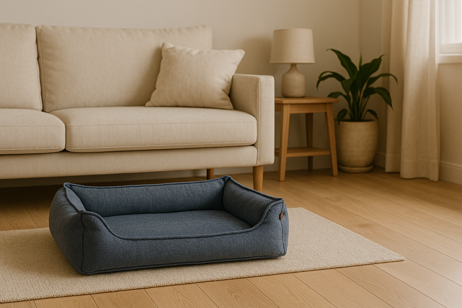 Dog bed jeans blue