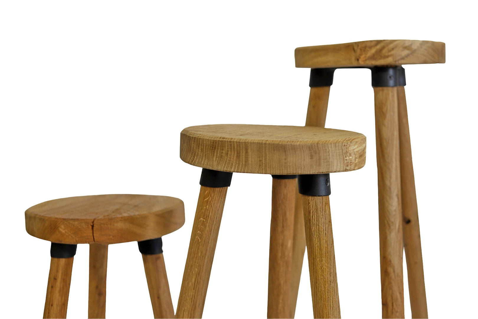 Set aus 3 Holzhockern Natur / Holzuntersetzer / Blumenuntersetzer aus altem Holz / Recycling- HolzRepublik