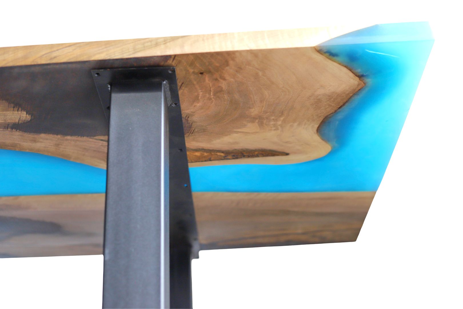 Rechteckige Esstischplatte mit blauem Epoxidharz / Holztischplatte / Epoxidtisch / Designertisch mit Epoxidharz- HolzRepublik