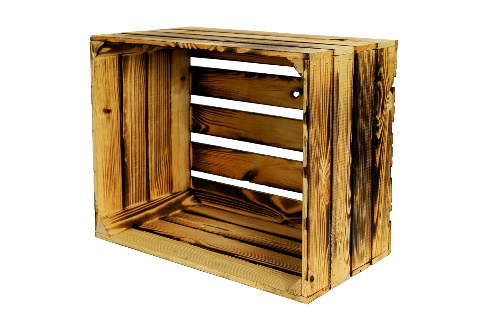 Neue Holzkisten Pol 50x40x29 cm - geflammt- HolzRepublik