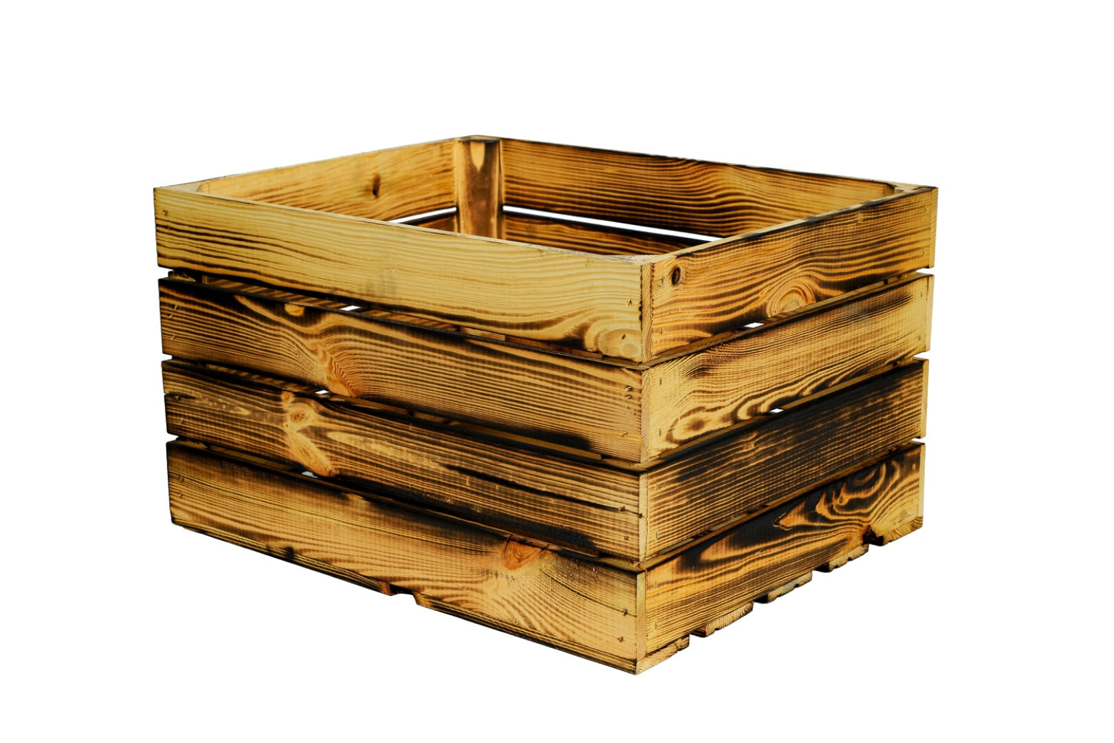 Neue Holzkisten Pol 50x40x29 cm - geflammt- HolzRepublik
