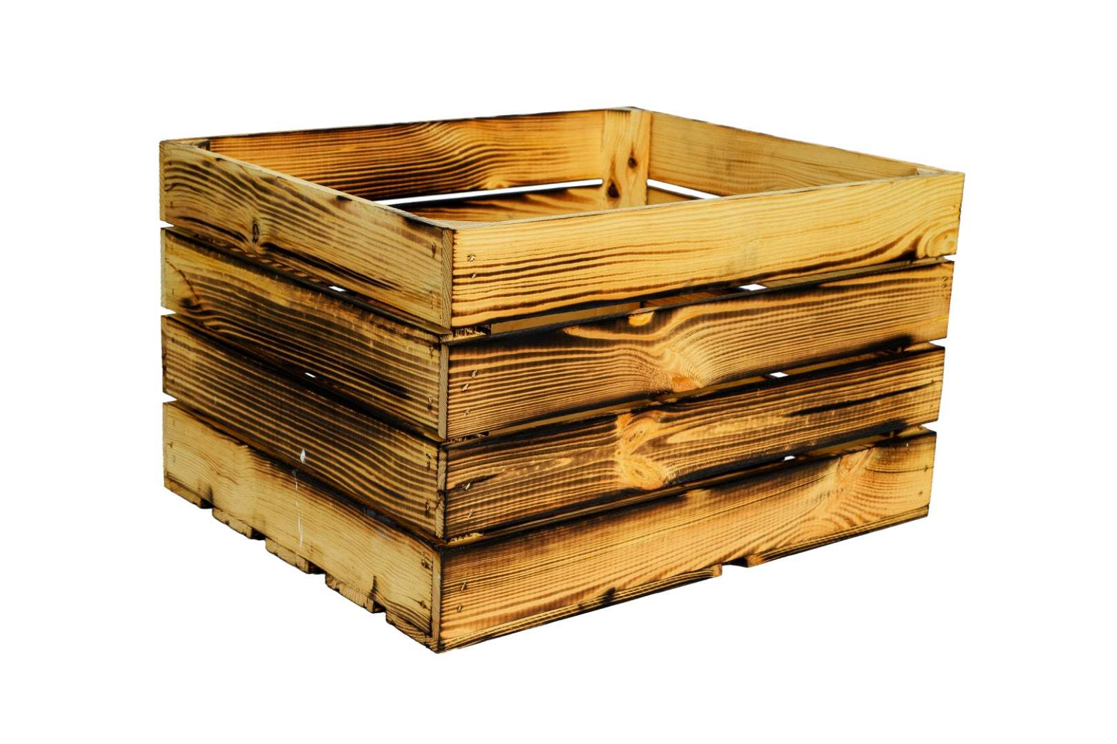 Neue Holzkisten Pol 50x40x29 cm - geflammt- HolzRepublik