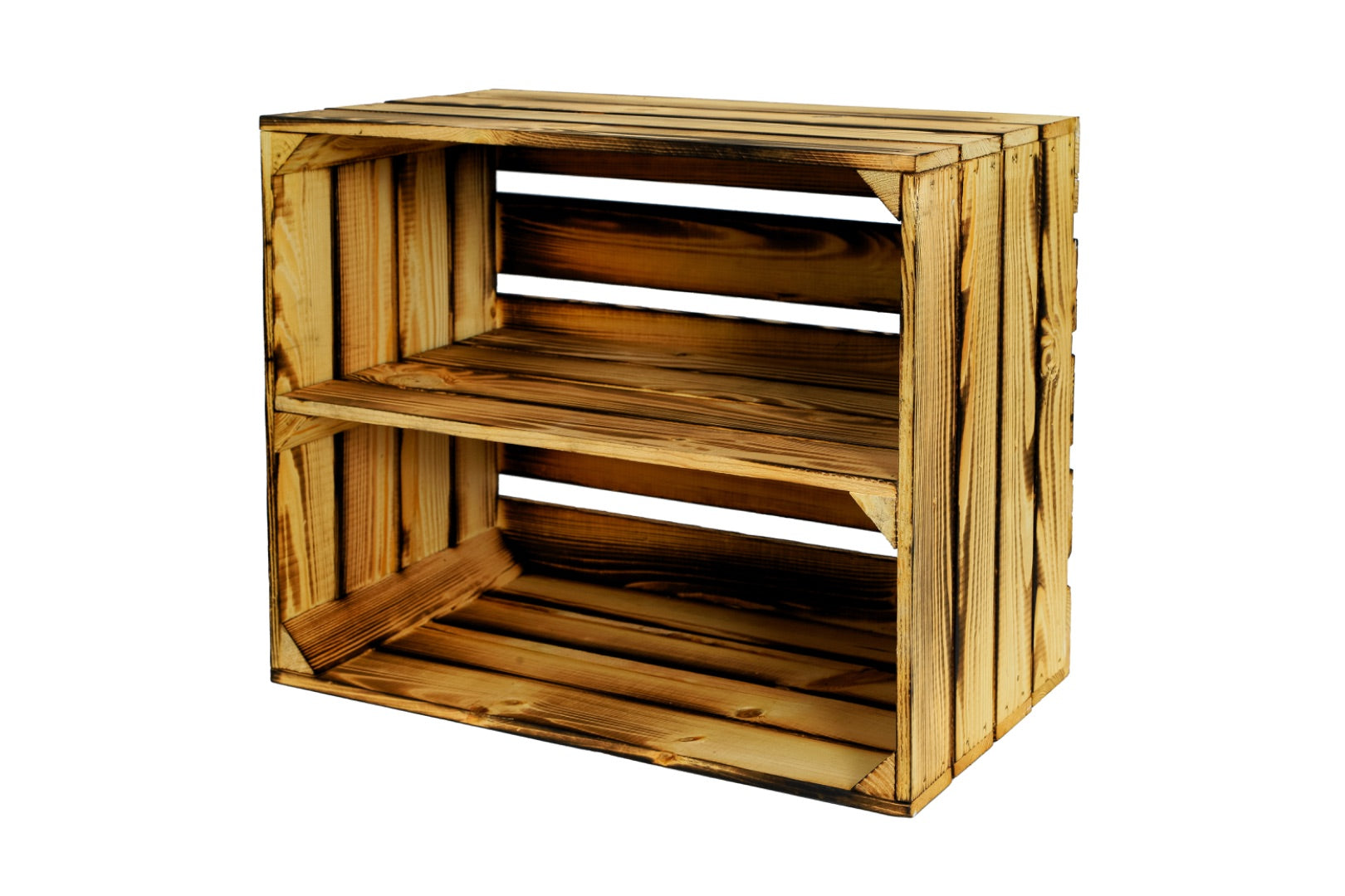 Neue Holzkiste Schuh 50x40x29cm - geflammt- HolzRepublik