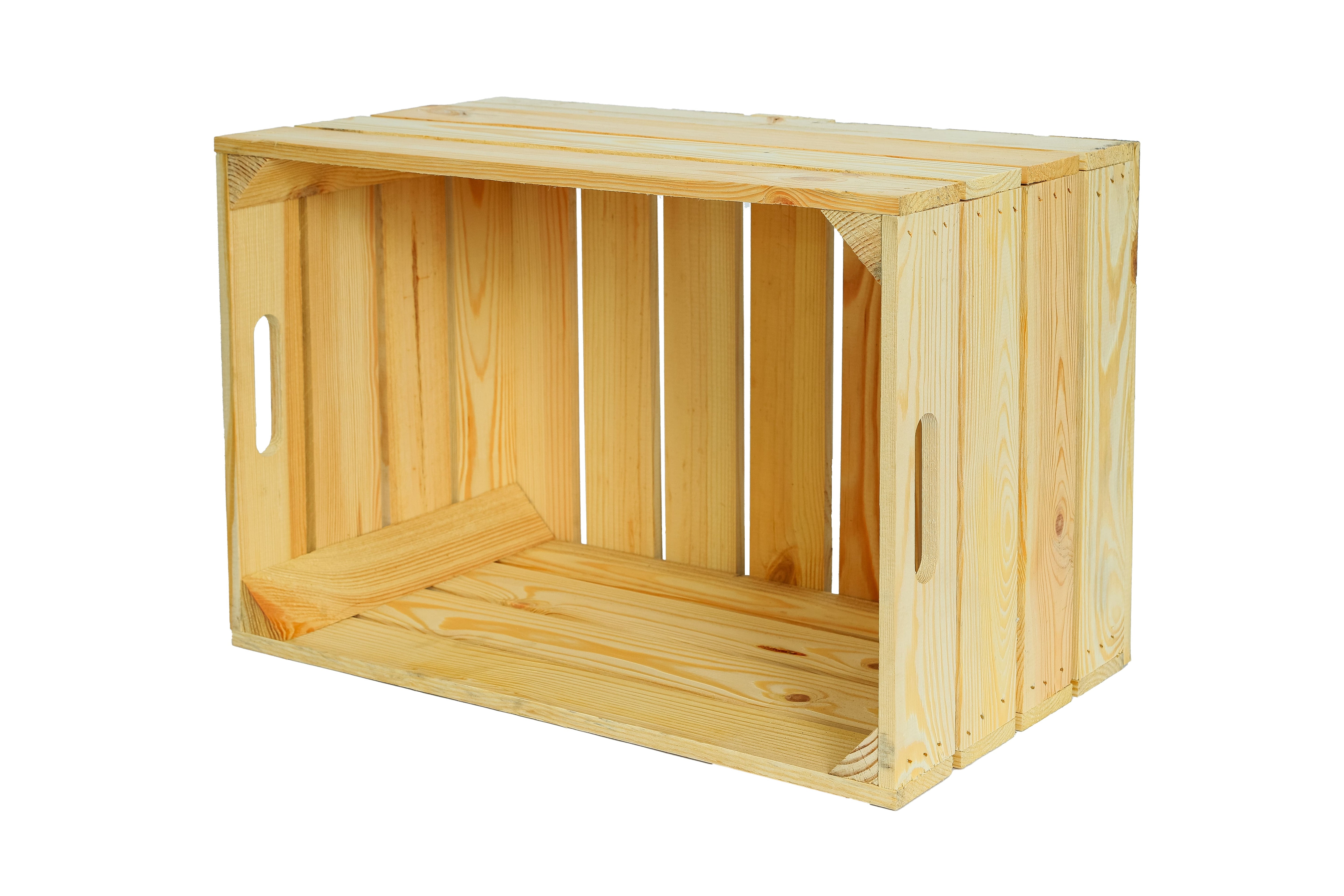 Neue Holzkiste Elfriede 54x35x30cm - natur mit Griff / Dekokiste / Obstkiste / Aufbewahrungskiste  / Dekokiste / Obstkiste- HolzRepublik