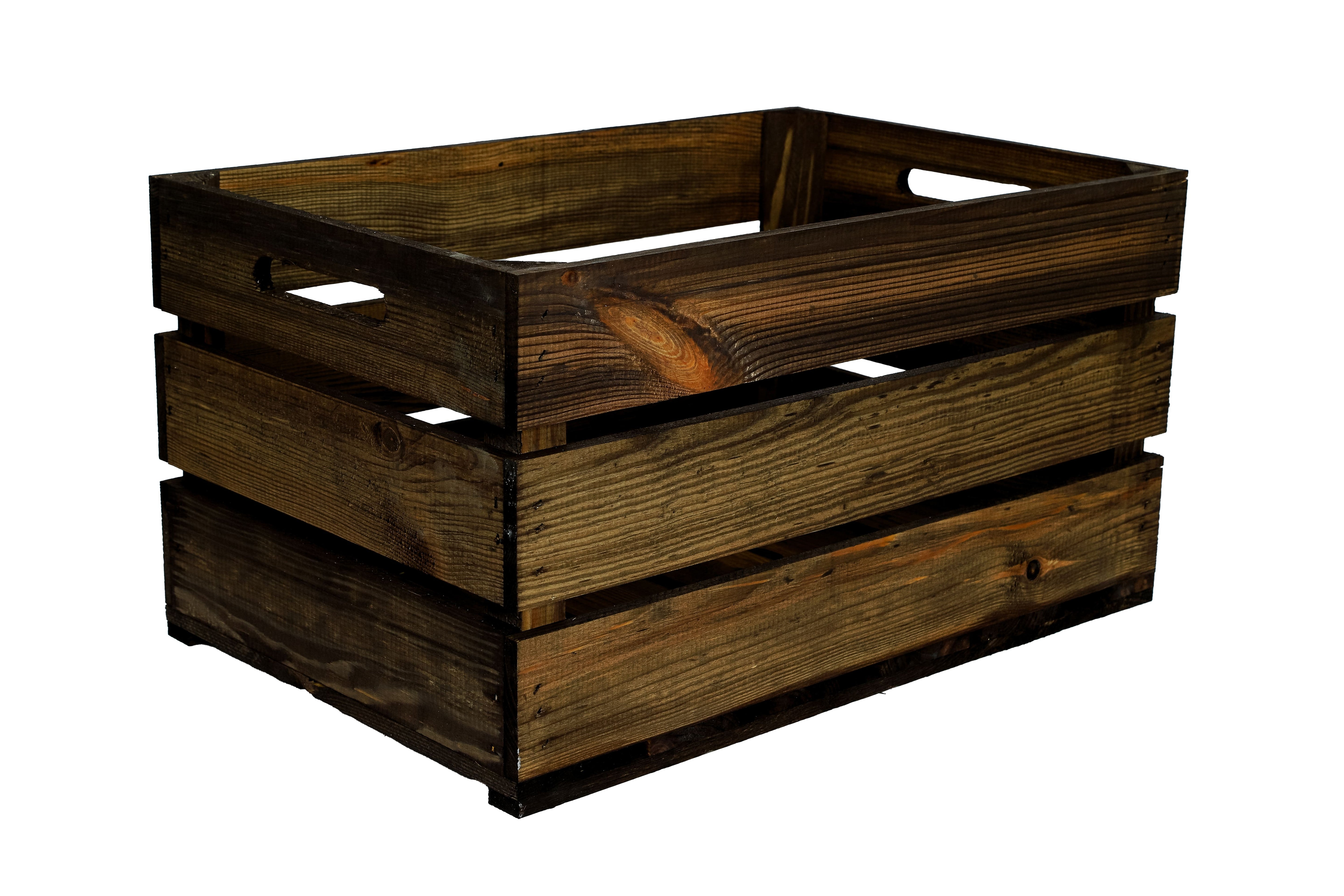 Neue Holzkiste Elfriede 54x35x30cm - braun mit Griff / Dekokiste / Obstkiste / Aufbewahrungskiste- HolzRepublik