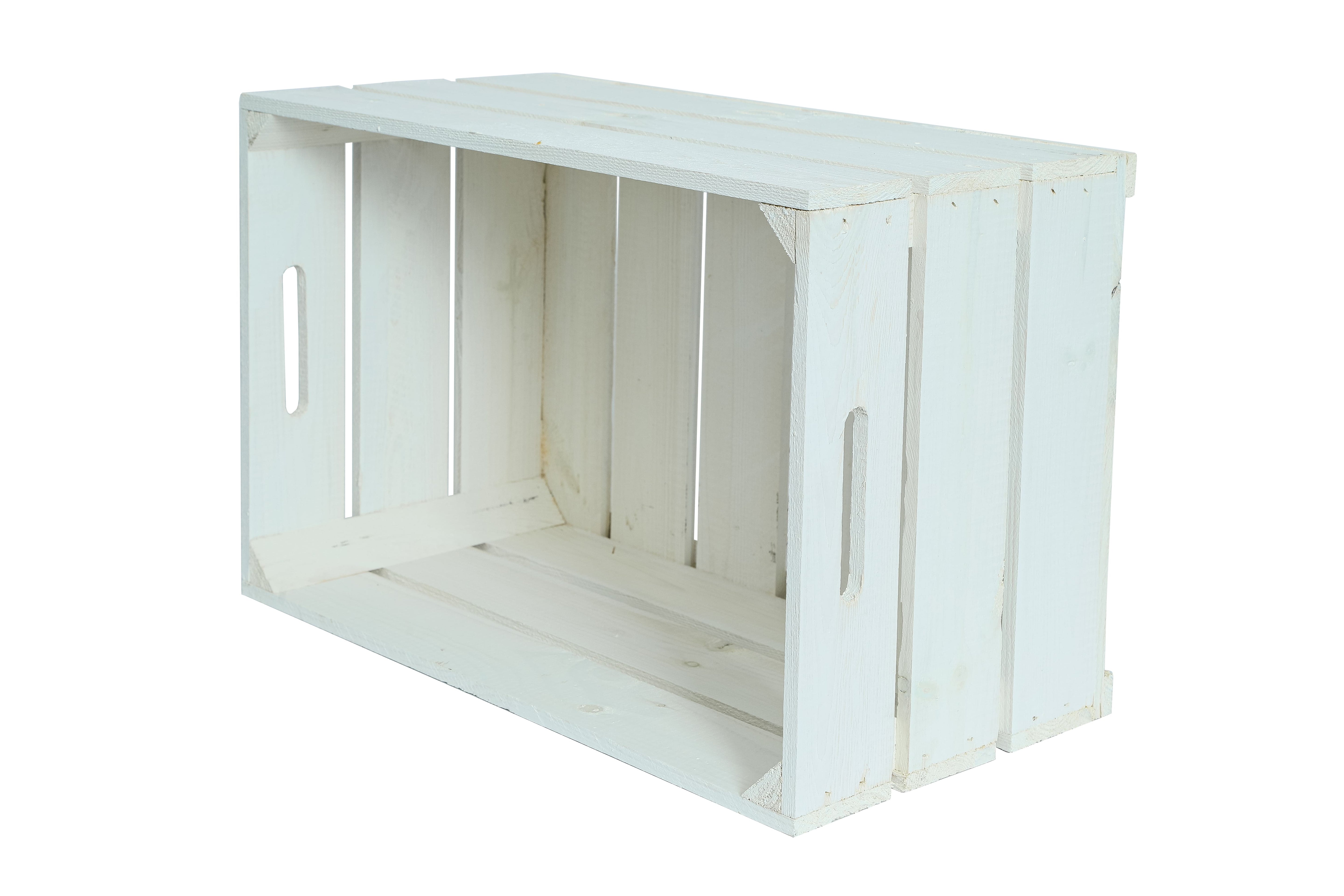 Neue Holzkiste Elfriede 54x35x30cm - weiß mit Griff / Dekokiste / Obstkiste / Aufbewahrungskiste- HolzRepublik
