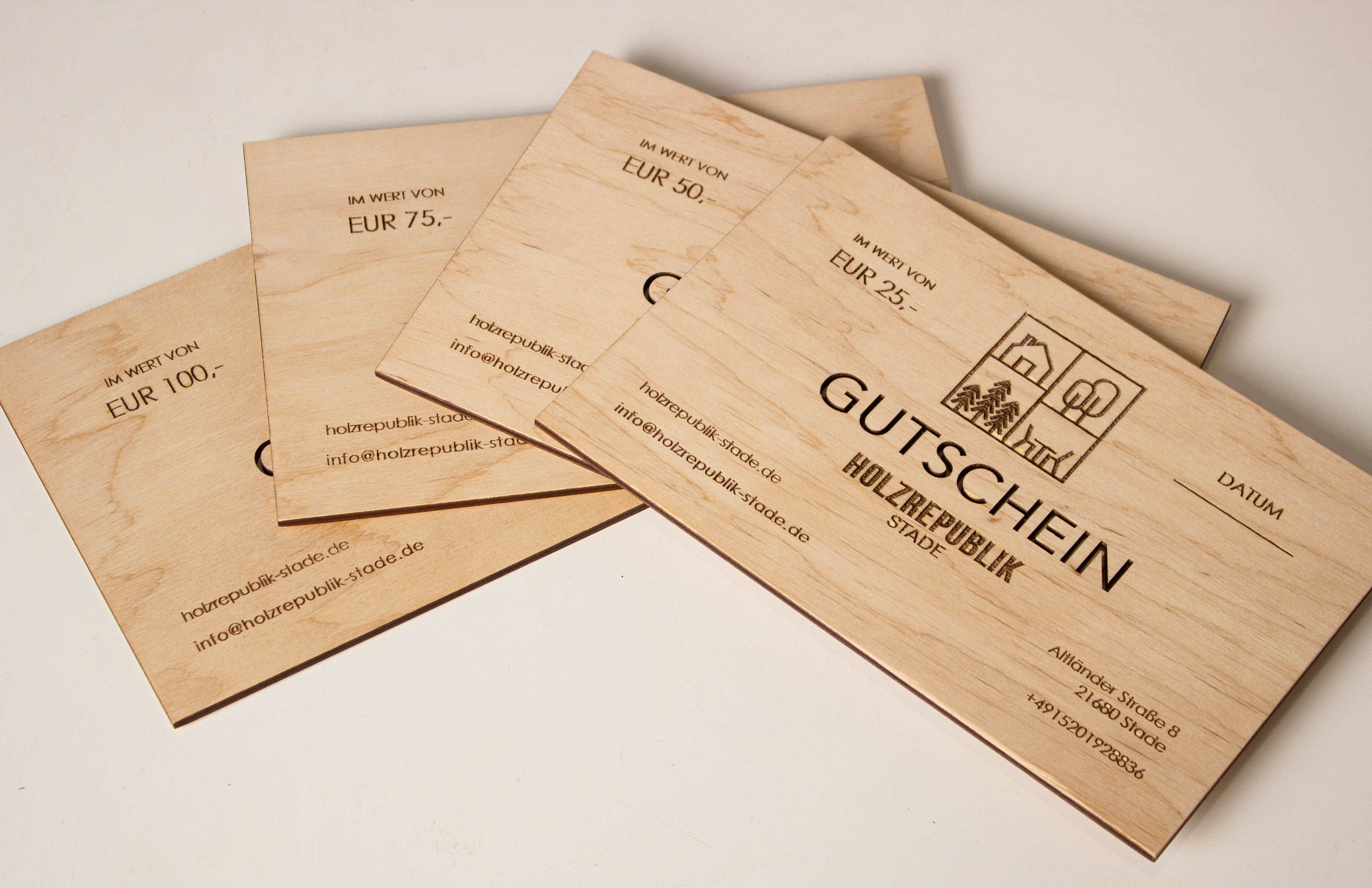 Gutschein im Wert von 50 Euro - Holzrepublik Stade / Geschenkkarte / Geschenkgutschein- HolzRepublik