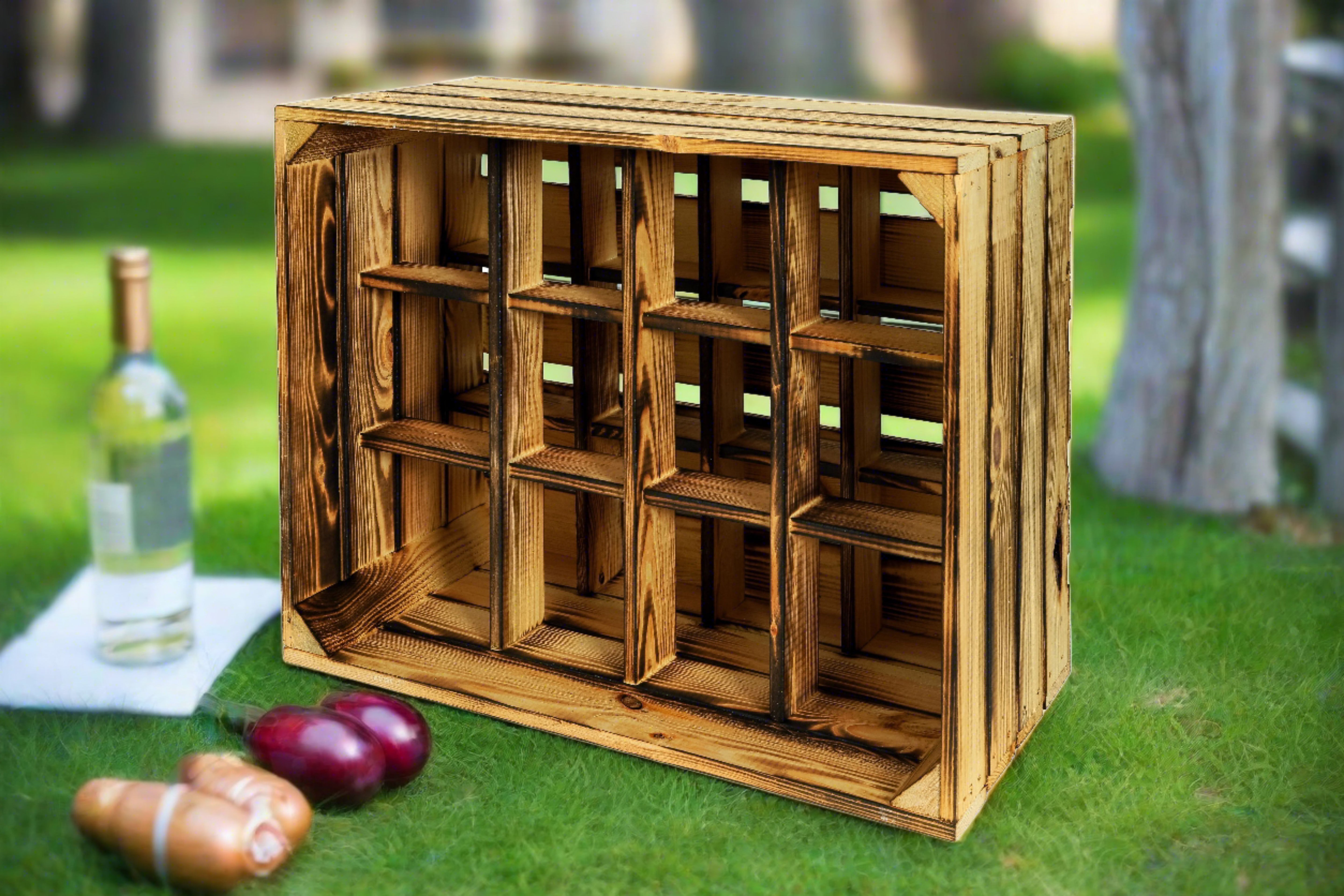 Neues Weinregal "Henry" 50x40x30 cm geflammt- HolzRepublik
