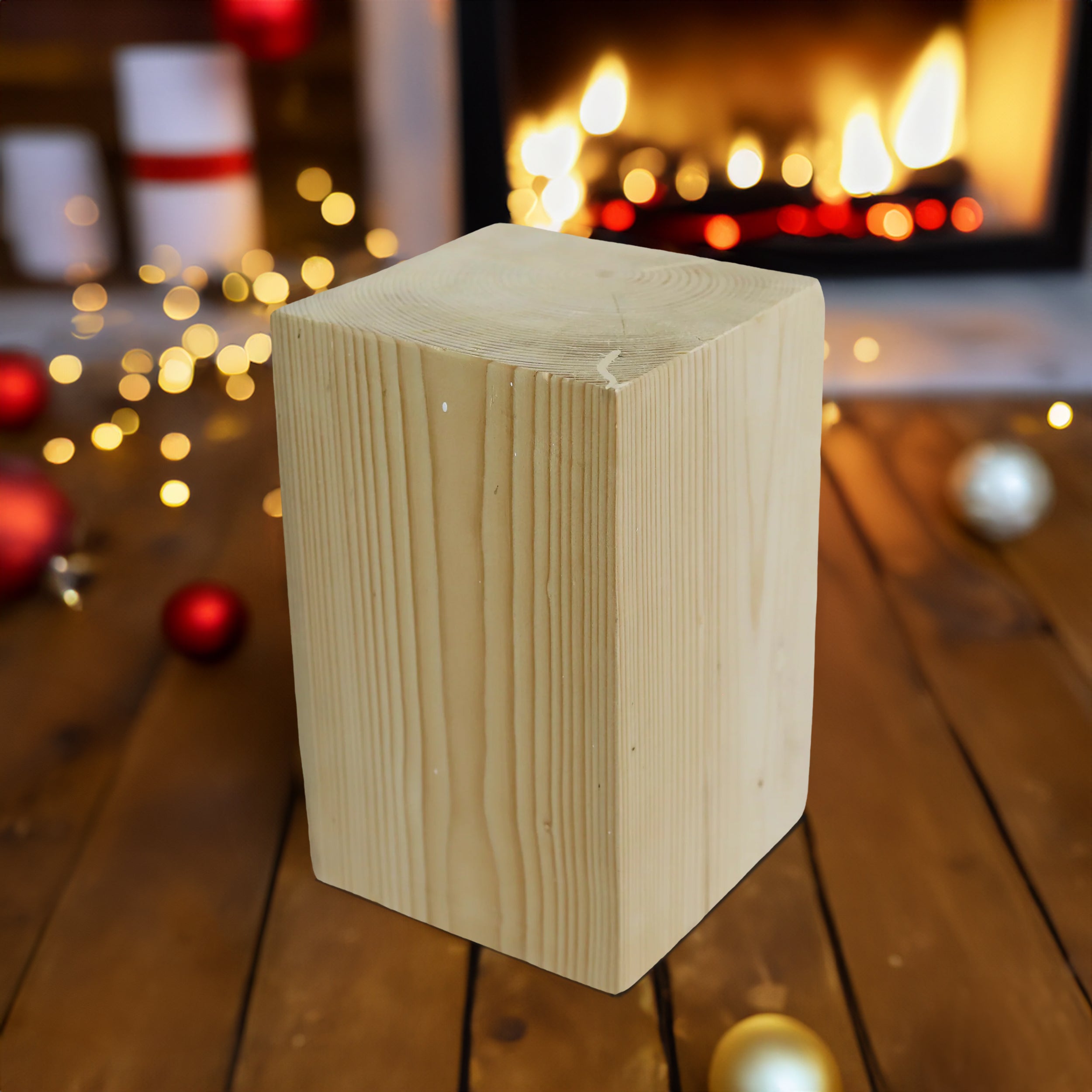Natürlicher hölzerner Würfel-Nachttisch / Hocker / Holzuntersetzer / Blumenuntersetzer / Holzstamm / Holzblock- HolzRepublik