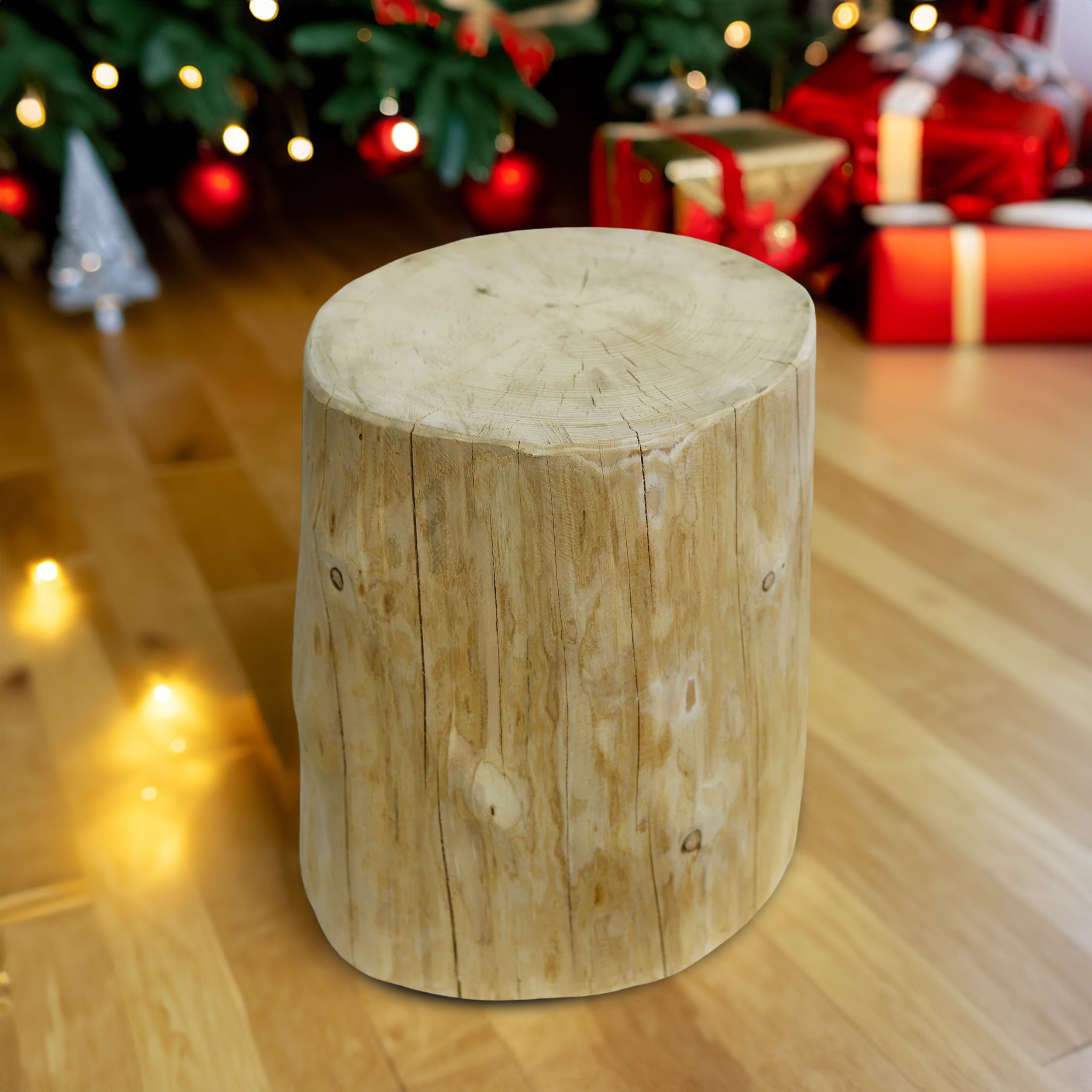 Nachttisch Baumstamm/ Holzstamm / Hocker aus Naturholz „Standart” / Massivholzstamm / Holzblock- HolzRepublik