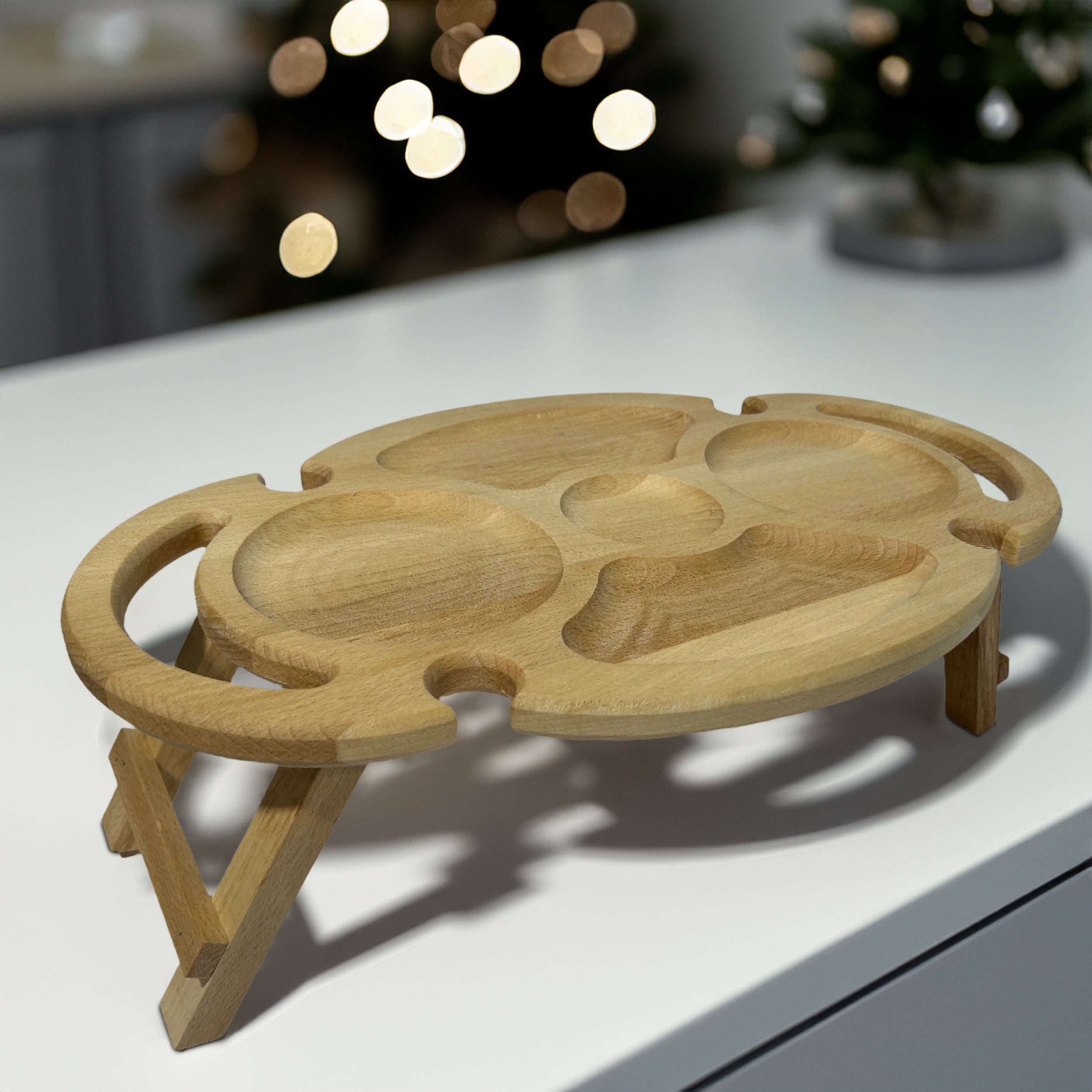 Oval Multifunktionales Serviertablett aus Buchenholz- HolzRepublik