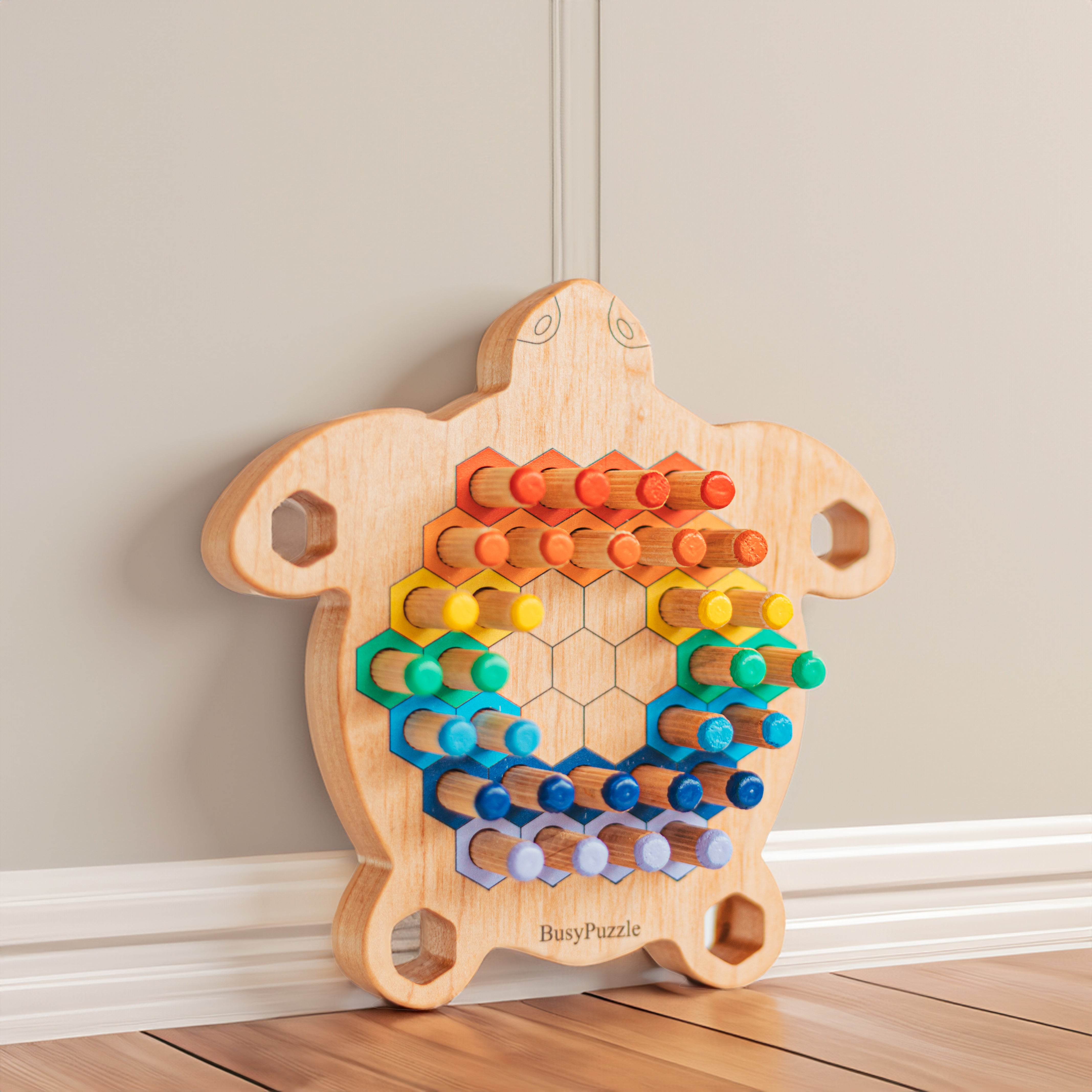 Montessori-Sensorikspielzeug Holzschildkröte- HolzRepublik
