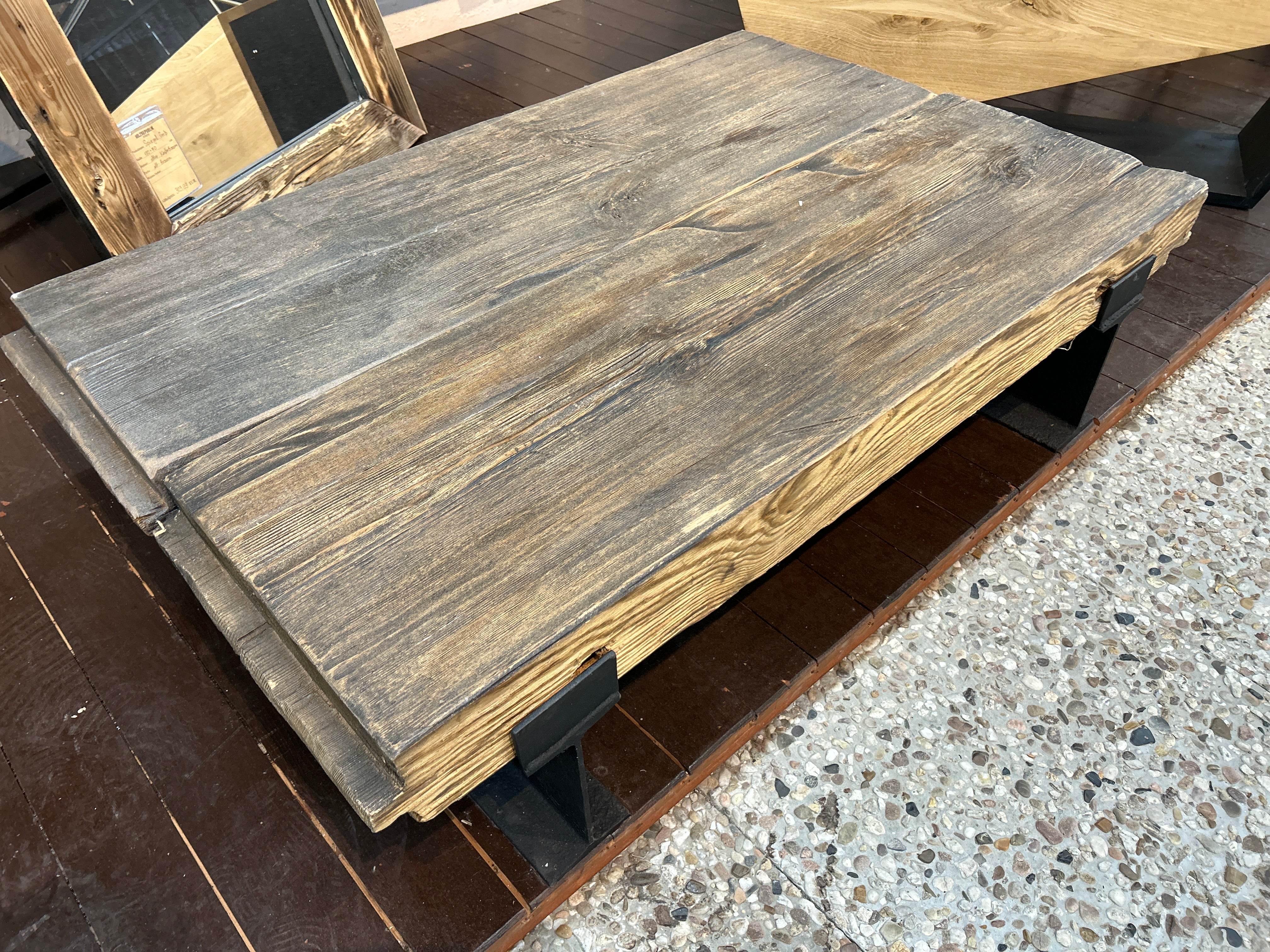 Rectangular rustic coffee table