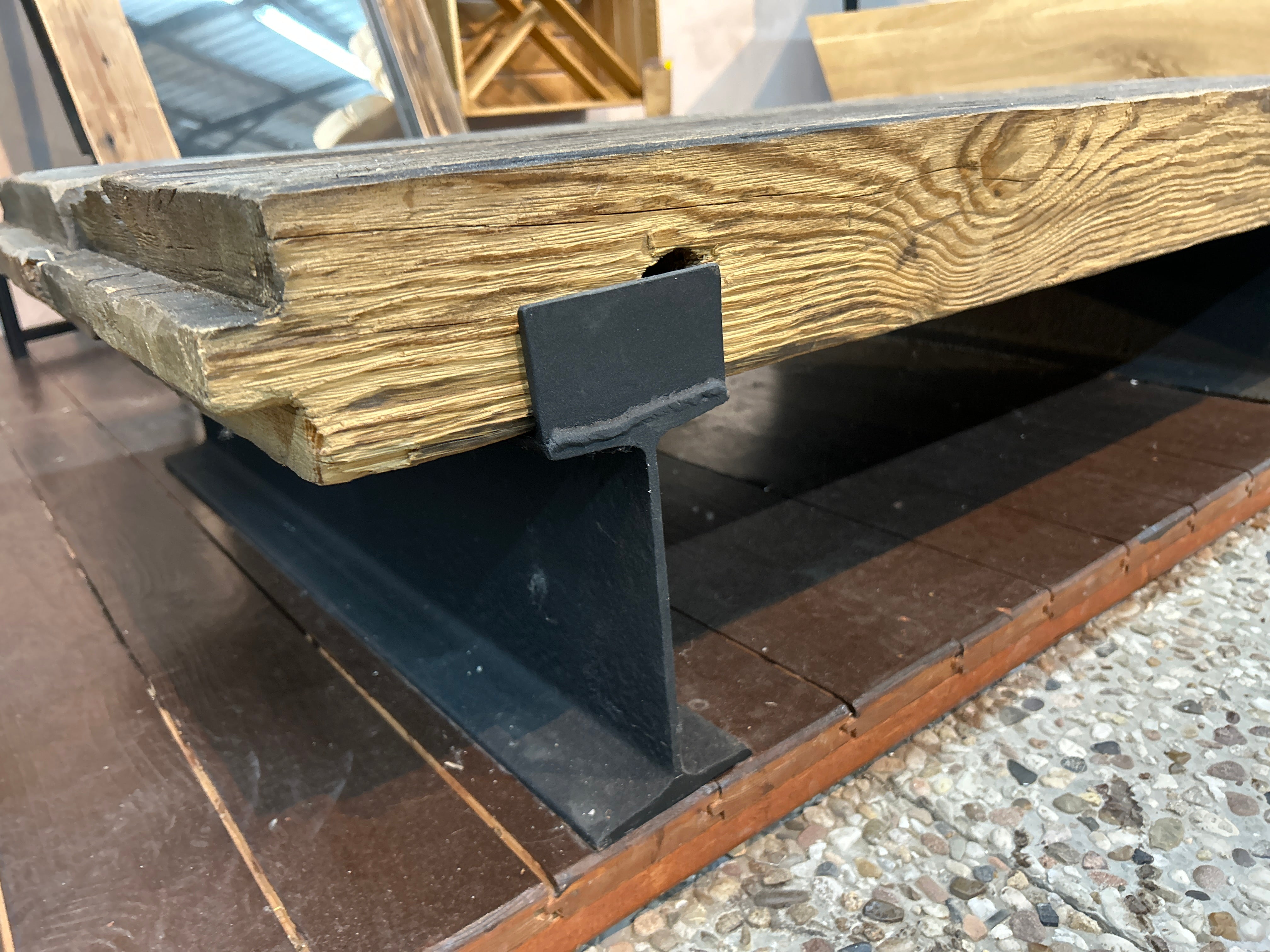 Rectangular rustic coffee table