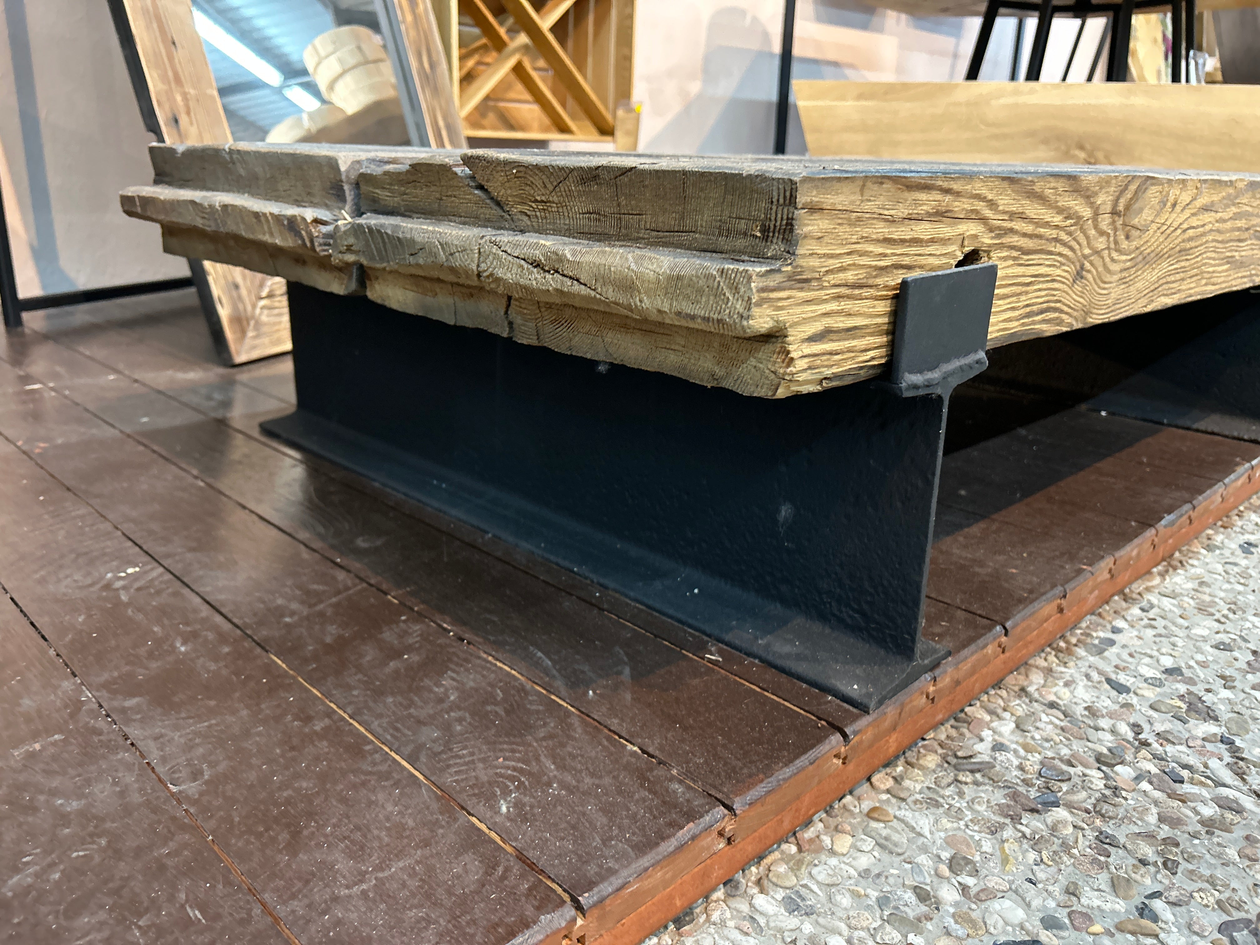 Rectangular rustic coffee table