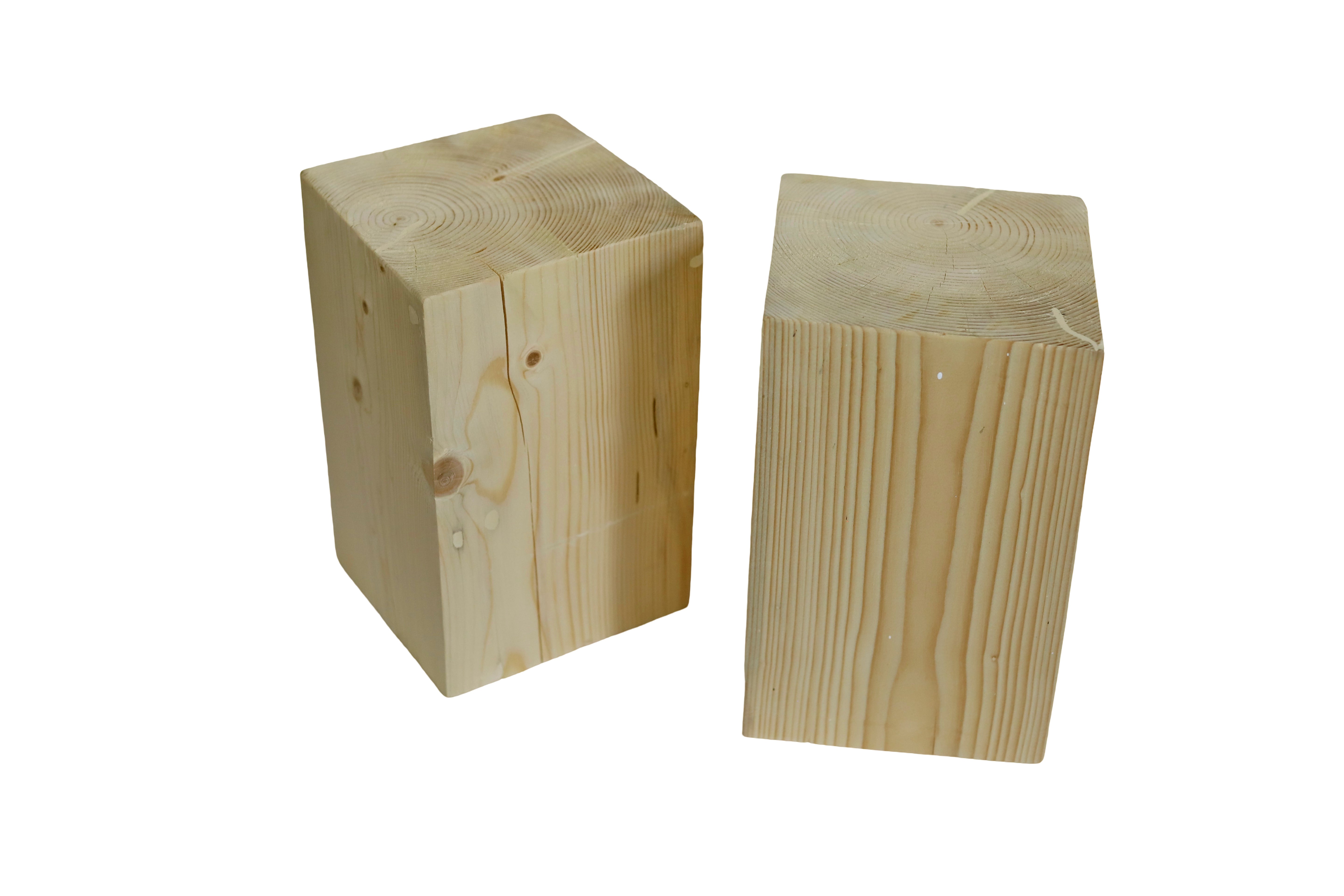 Natürlicher hölzerner Würfel-Nachttisch / Hocker / Holzuntersetzer / Blumenuntersetzer / Holzstamm / Holzblock- HolzRepublik