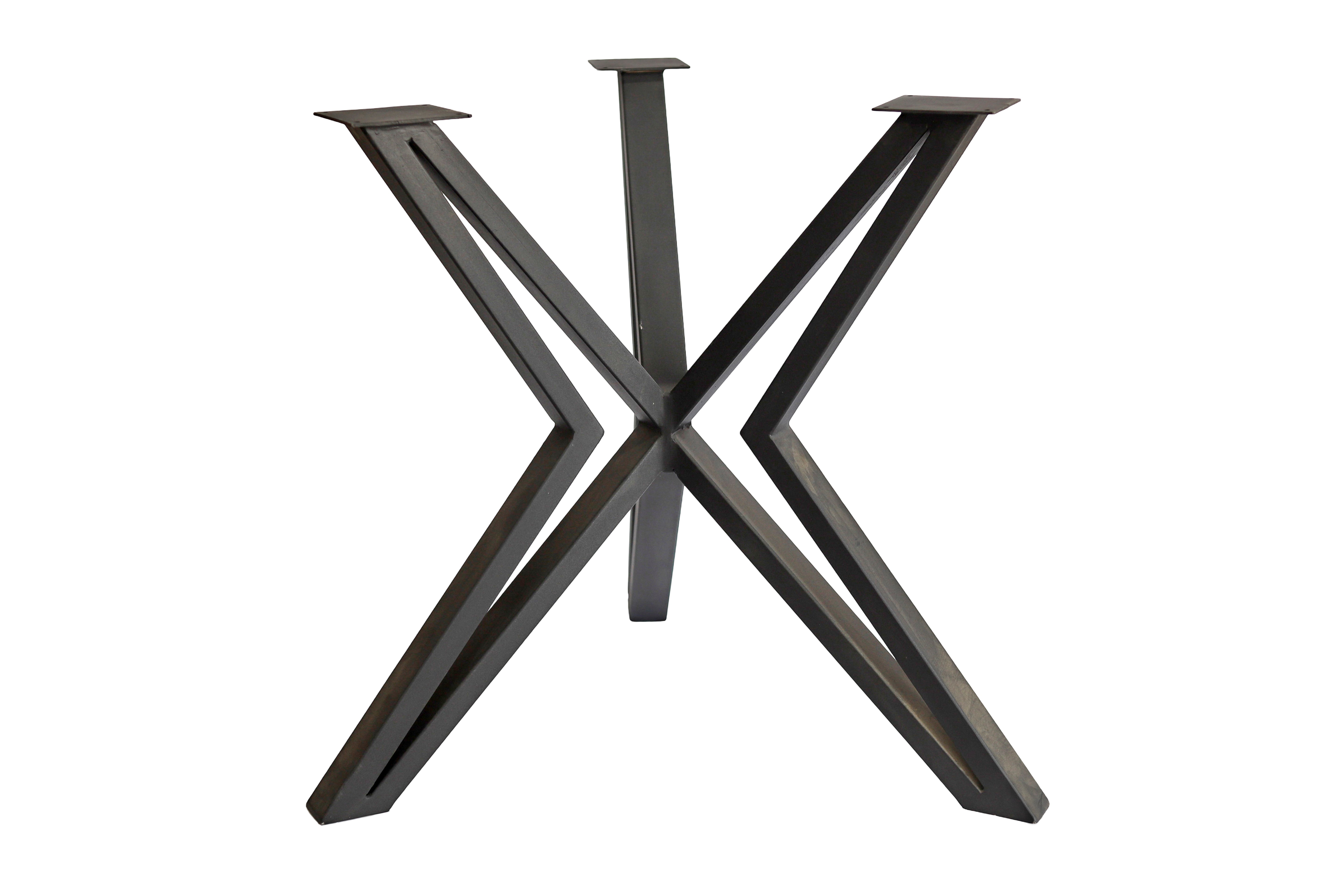 Tischbein / Tischfuß Stern aus schwarzem Metall- HolzRepublik