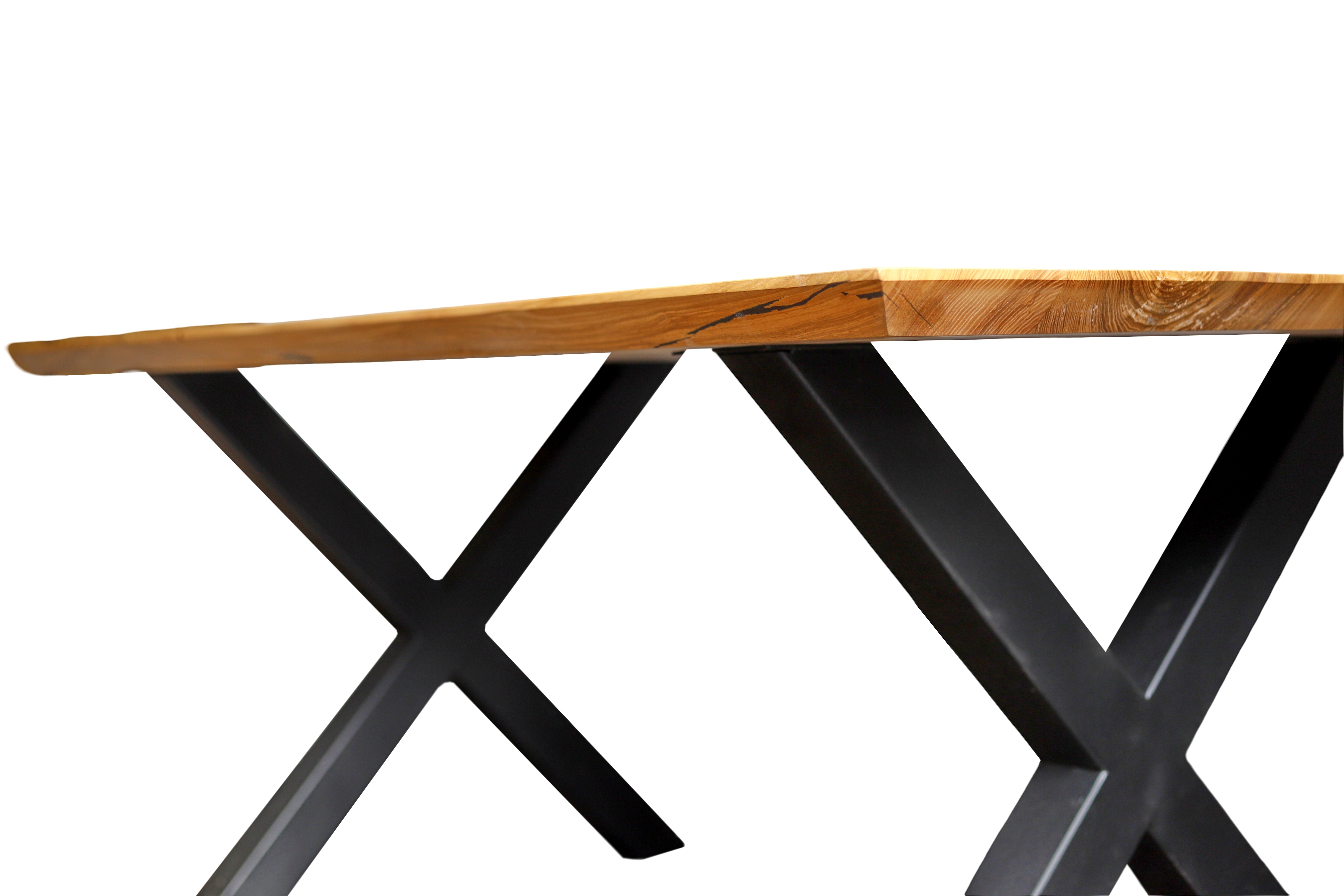 Tischbein  / Tischfüße aus schwarzem Metall- HolzRepublik