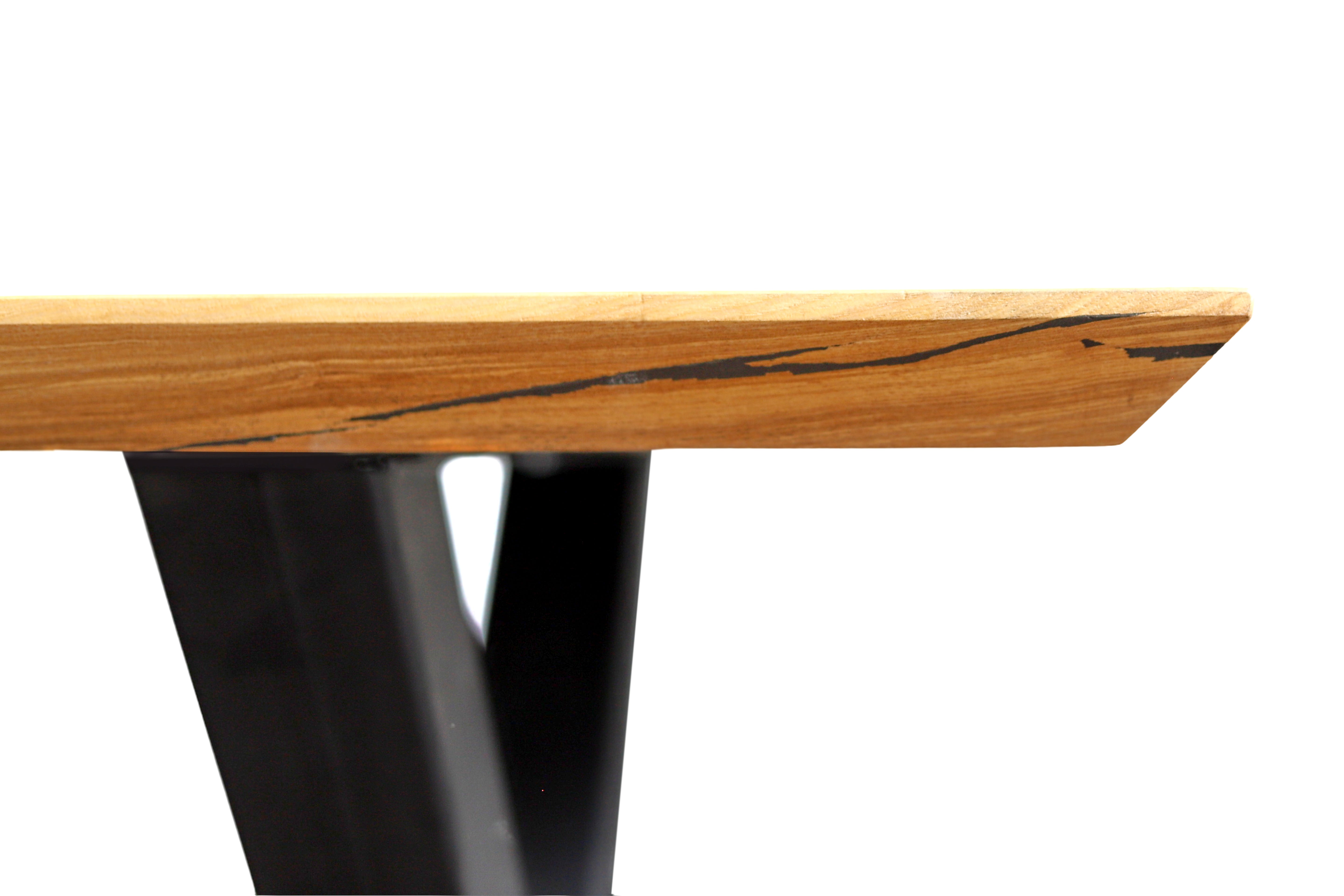 Tischbein  / Tischfüße aus schwarzem Metall- HolzRepublik