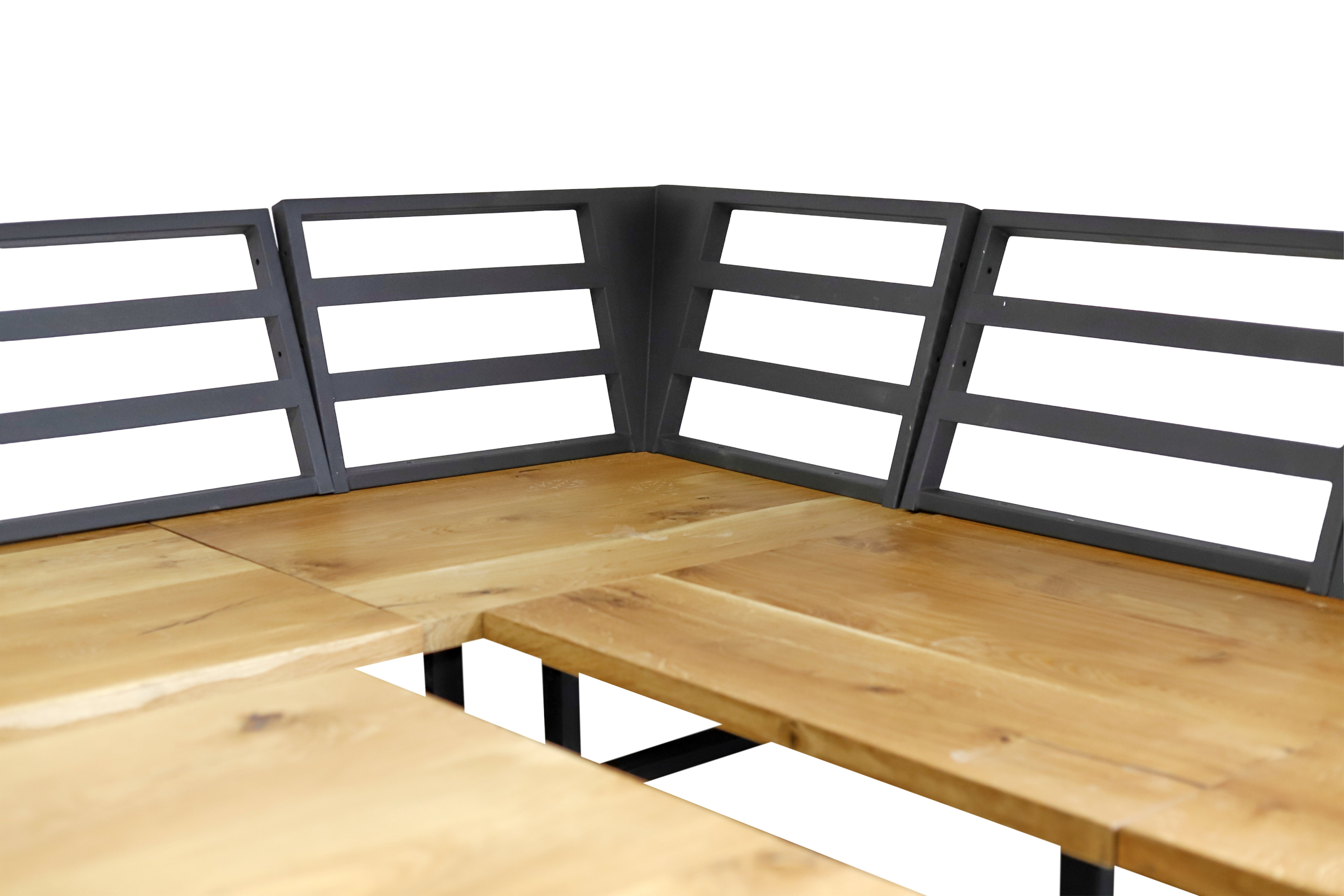 5-6 Sitzer Ecksofa für die Terrasse aus Eichenholz / Gartensofa aus Massivholz / Outdoor-Ecklounge / Terrassen-Sofa- HolzRepublik