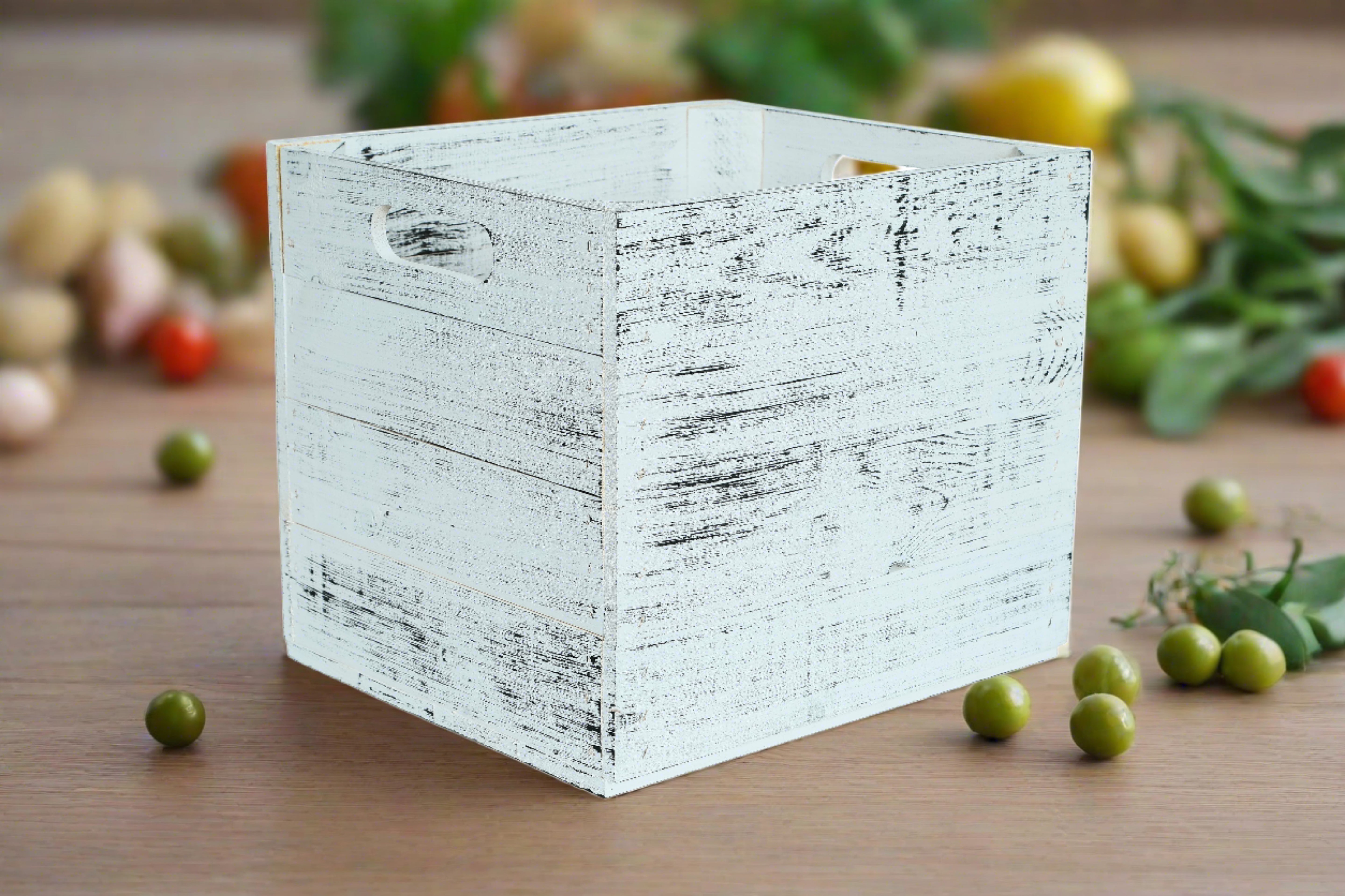 Neue Holzkiste Kallax 33x37,5x32,5cm - Grau Vintage- HolzRepublik