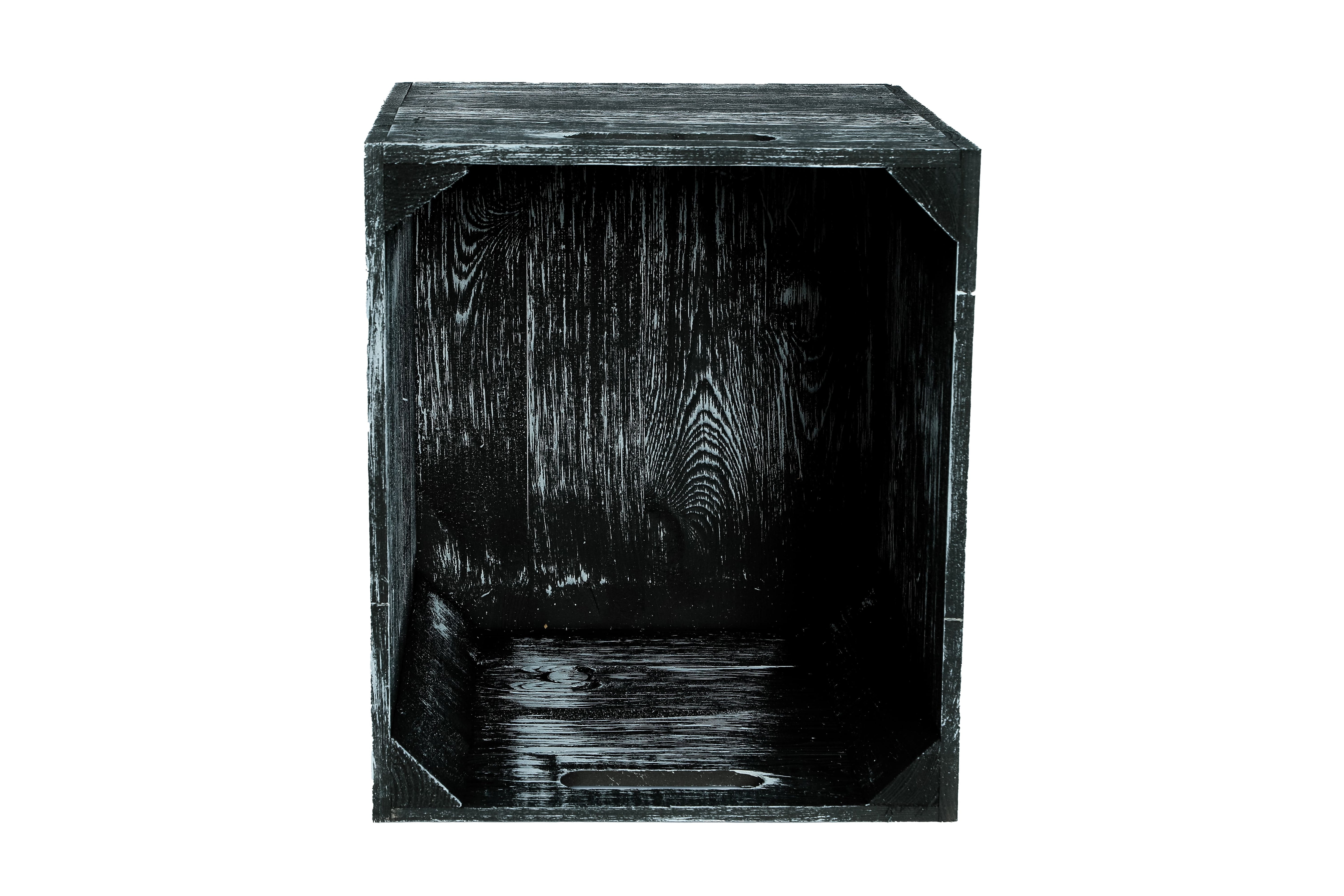 Neue Holzkiste Kallax 32x37,5x32,5 cm - Schabby Schwarz- HolzRepublik