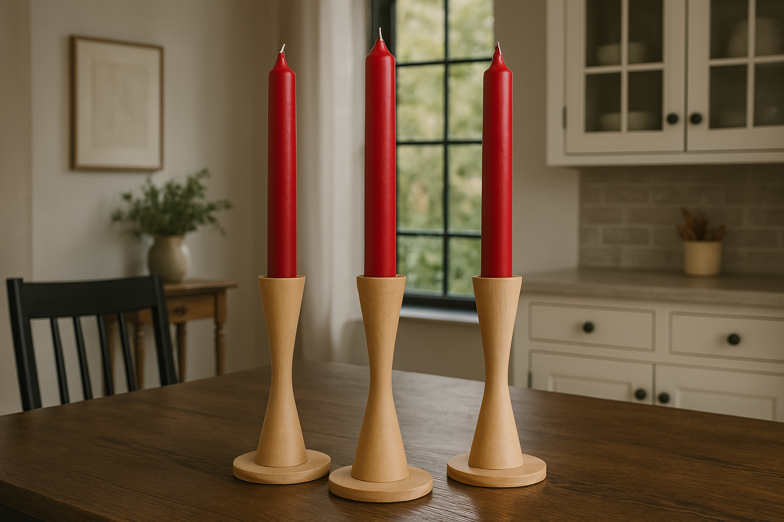 Kerzenhalter aus Holz - Set