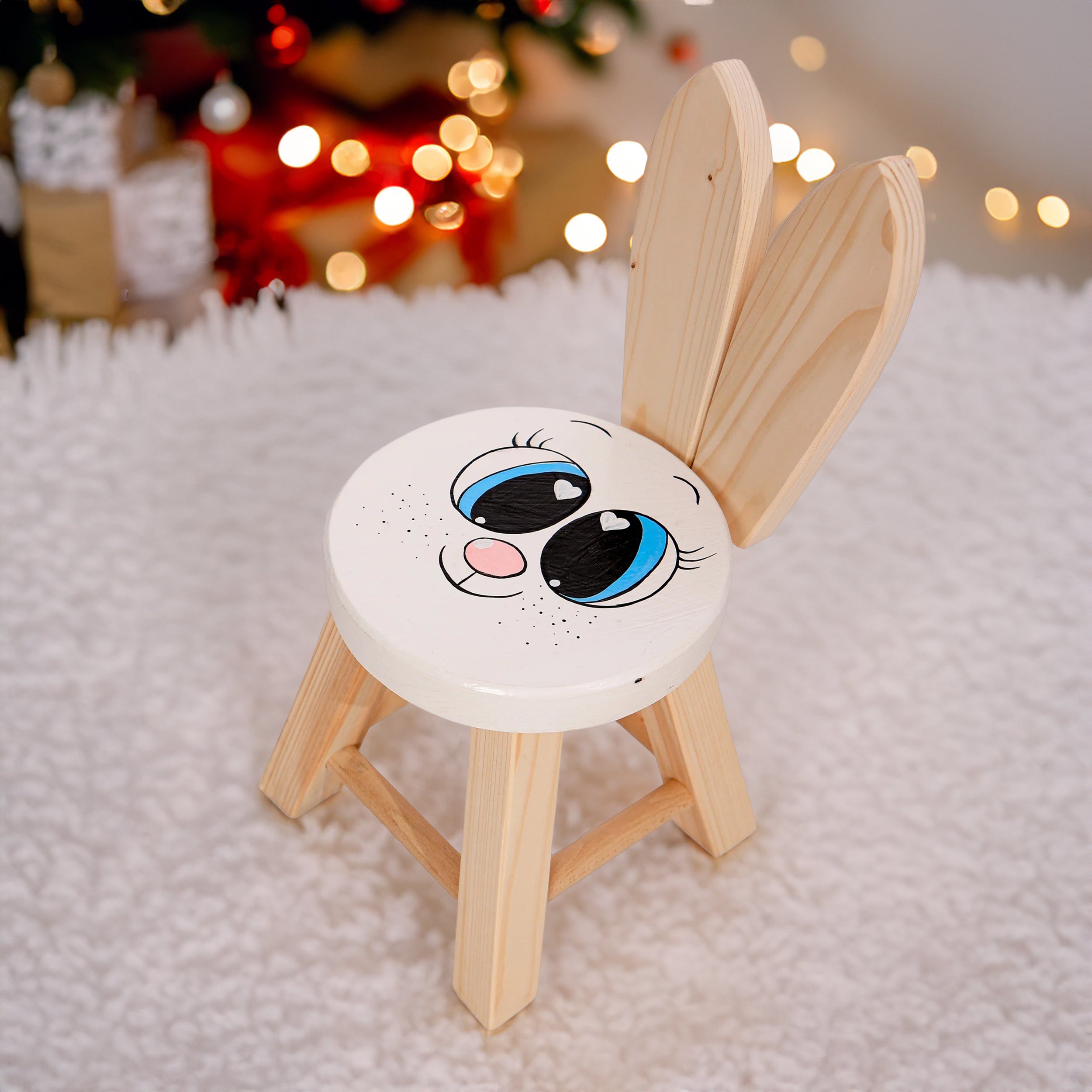 Montessori Kinderhocker mit Tiermotiven- Hase- HolzRepublik