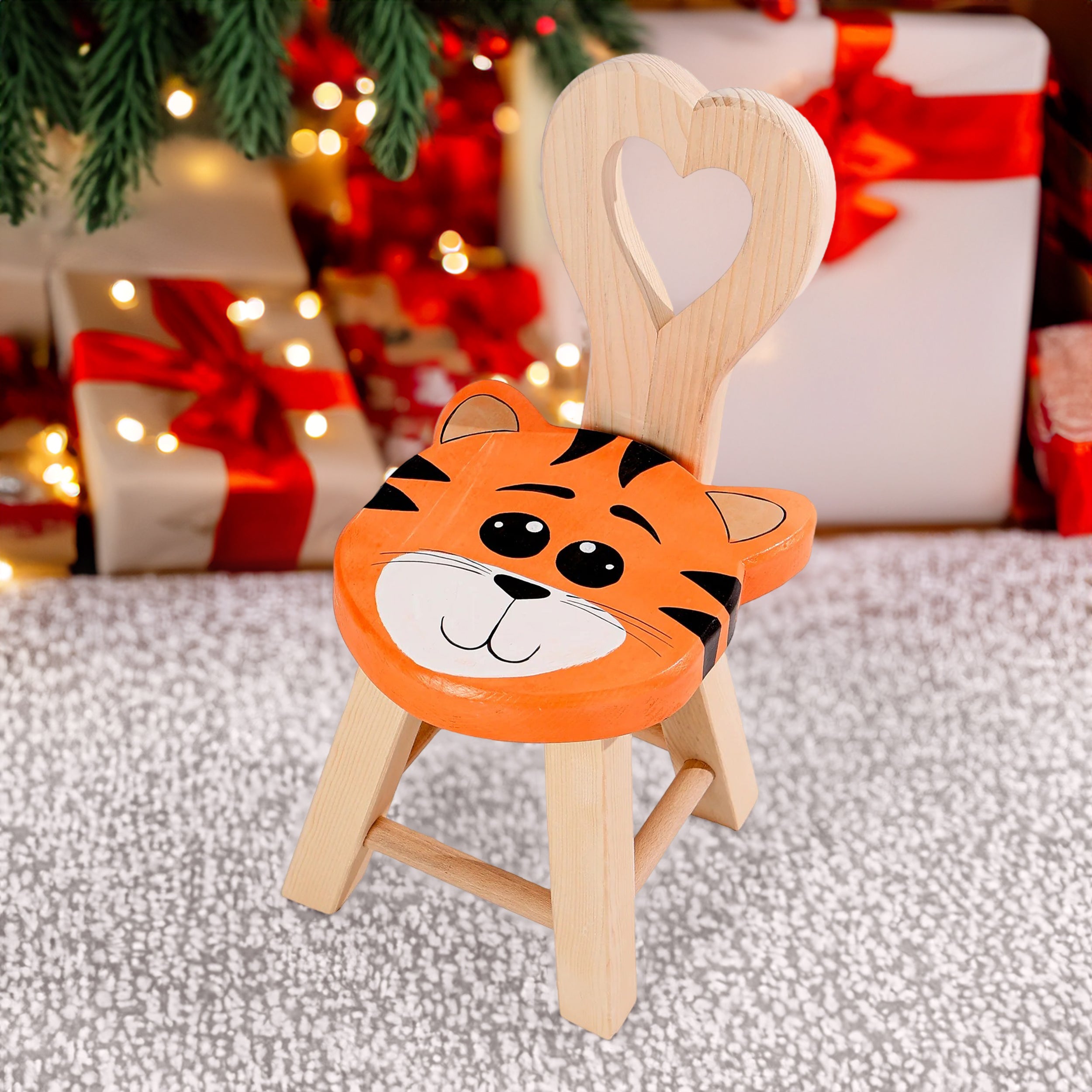 Montessori Kinderhocker mit Tiermotiven- Tiger- HolzRepublik