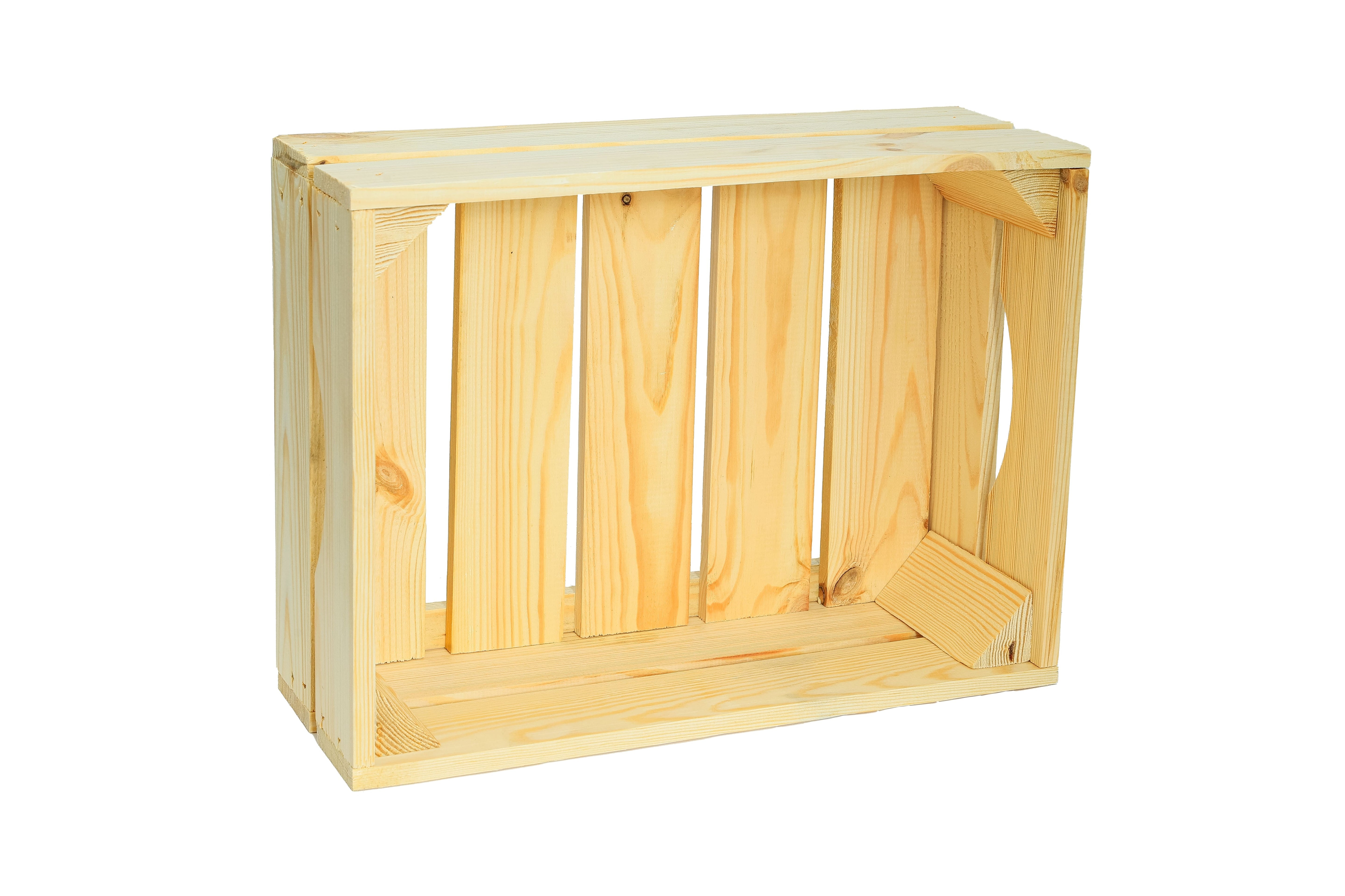 Neue Holzkiste Leni 40x30x15cm - natur mit Griff / Dekokiste / Obstkiste / Aufbewahrungskiste- HolzRepublik
