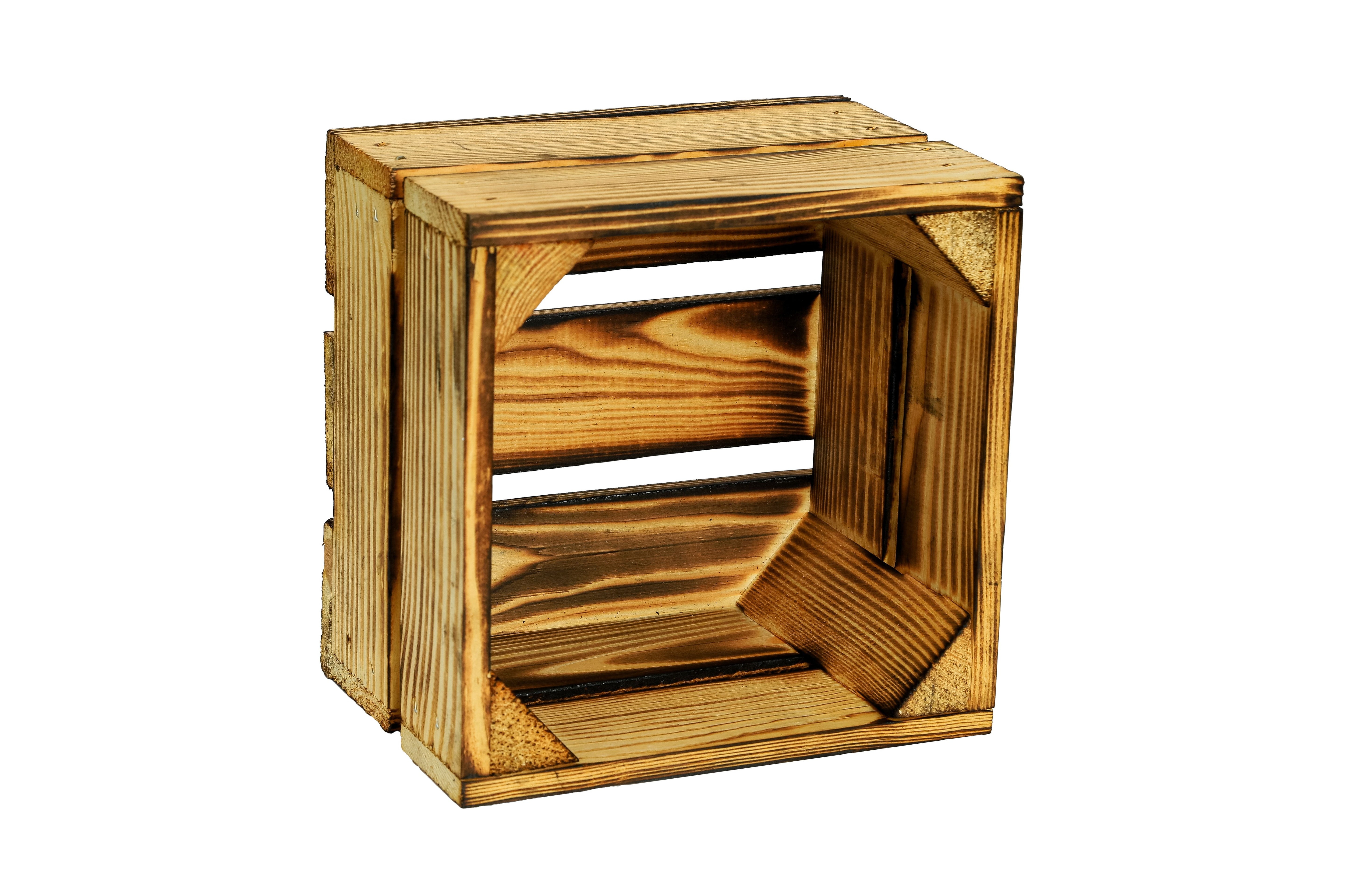 Neue kleine Holzkiste Lotta Geflammt 22x22x15 cm - geflammt / kleine Dekokiste / Aufbewahrungskiste- HolzRepublik