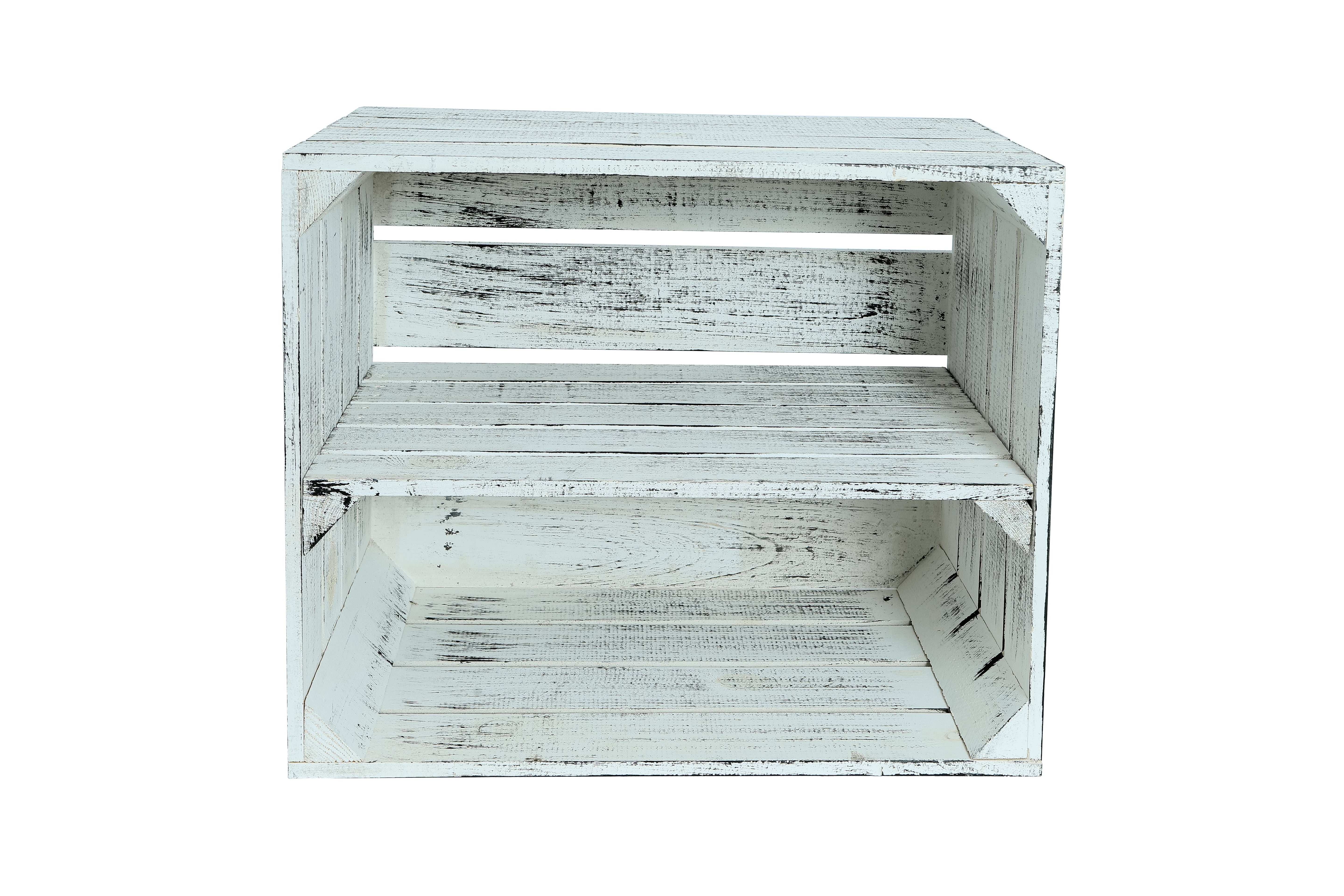 Neue Holzkiste Schuh 50x40x29cm - Grau Vintage- HolzRepublik