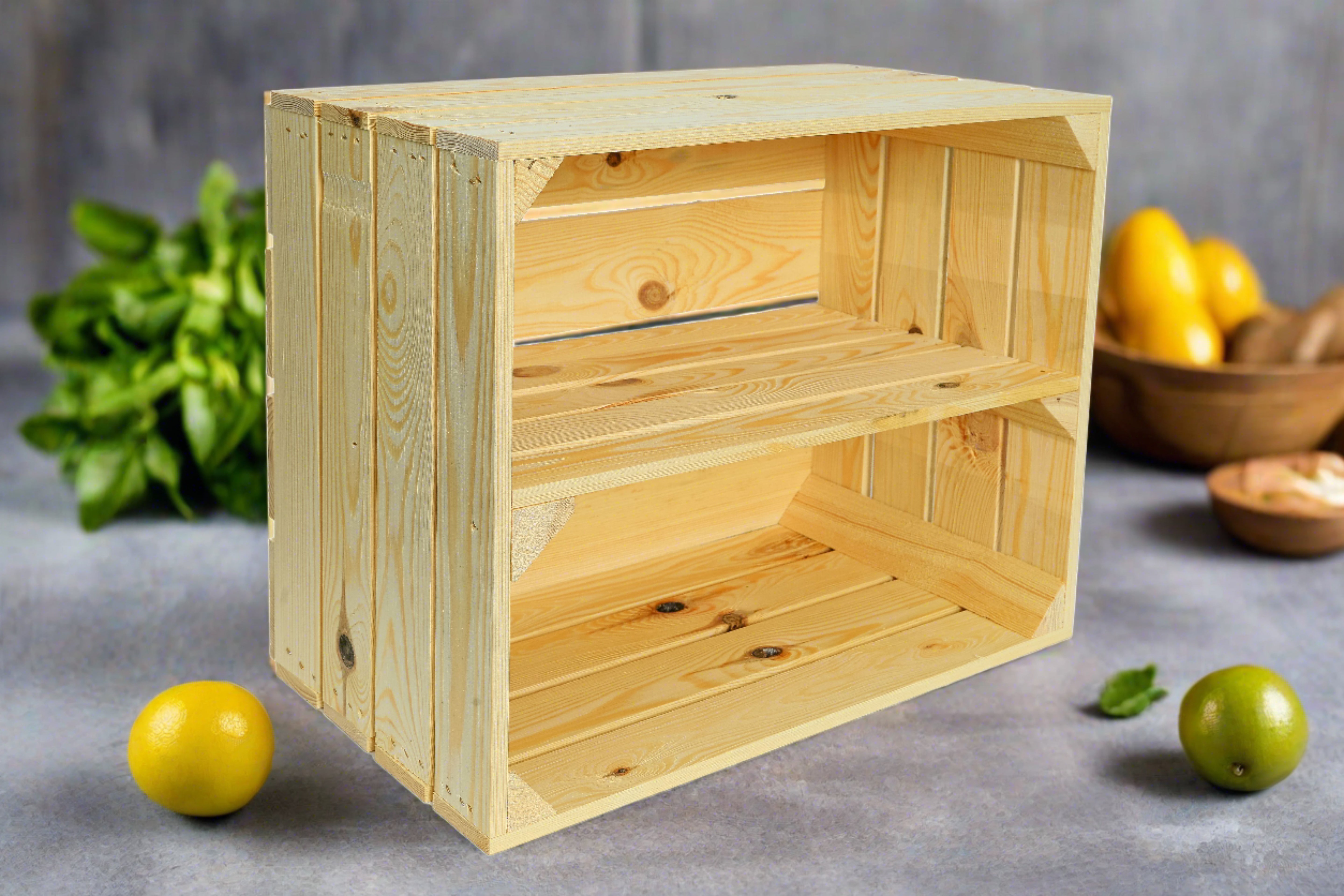 Neue Holzkiste Schuh 50x40x29cm - natur- HolzRepublik