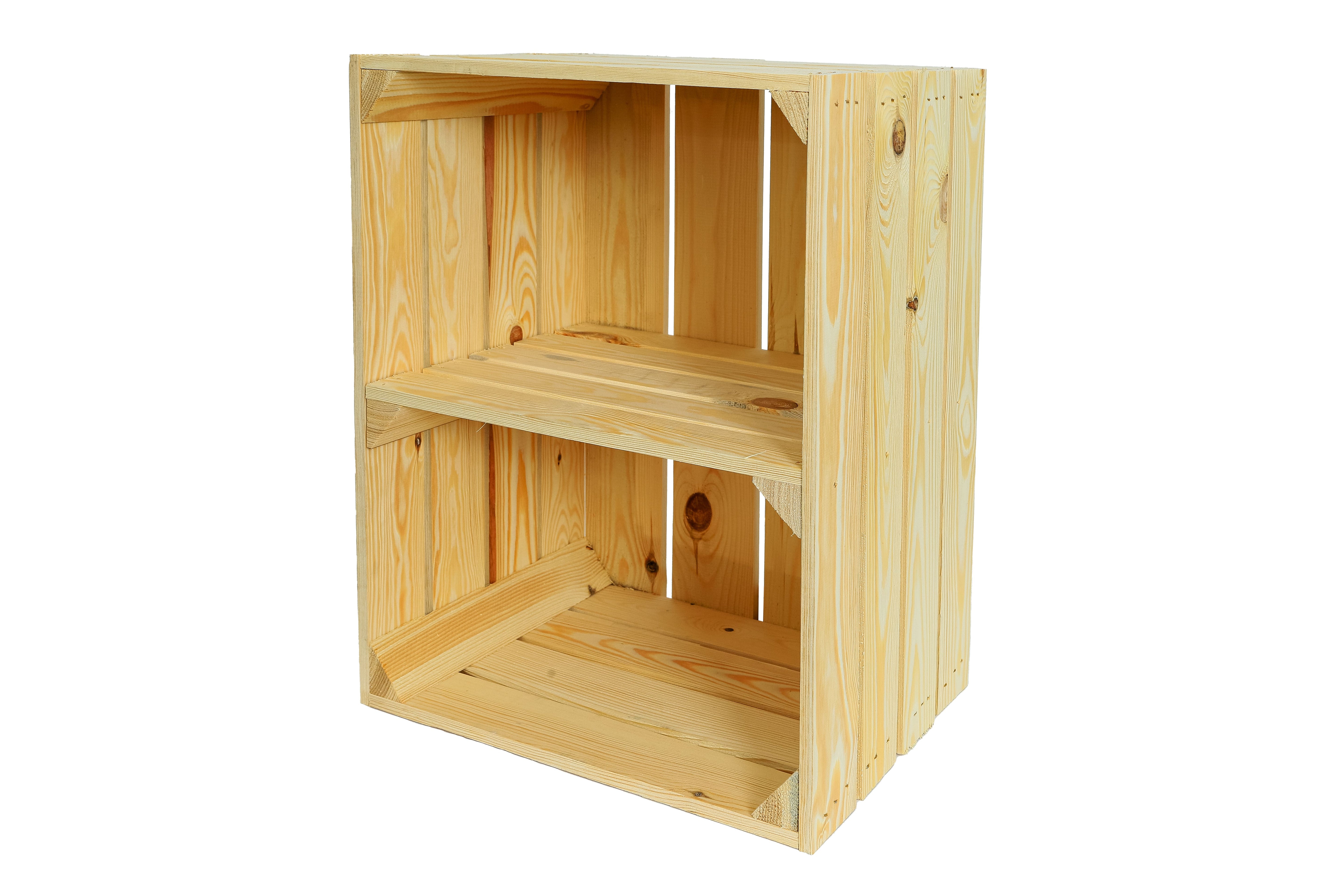 Neue Holzkiste SchuhQuer 50x40x29cm - natur- HolzRepublik