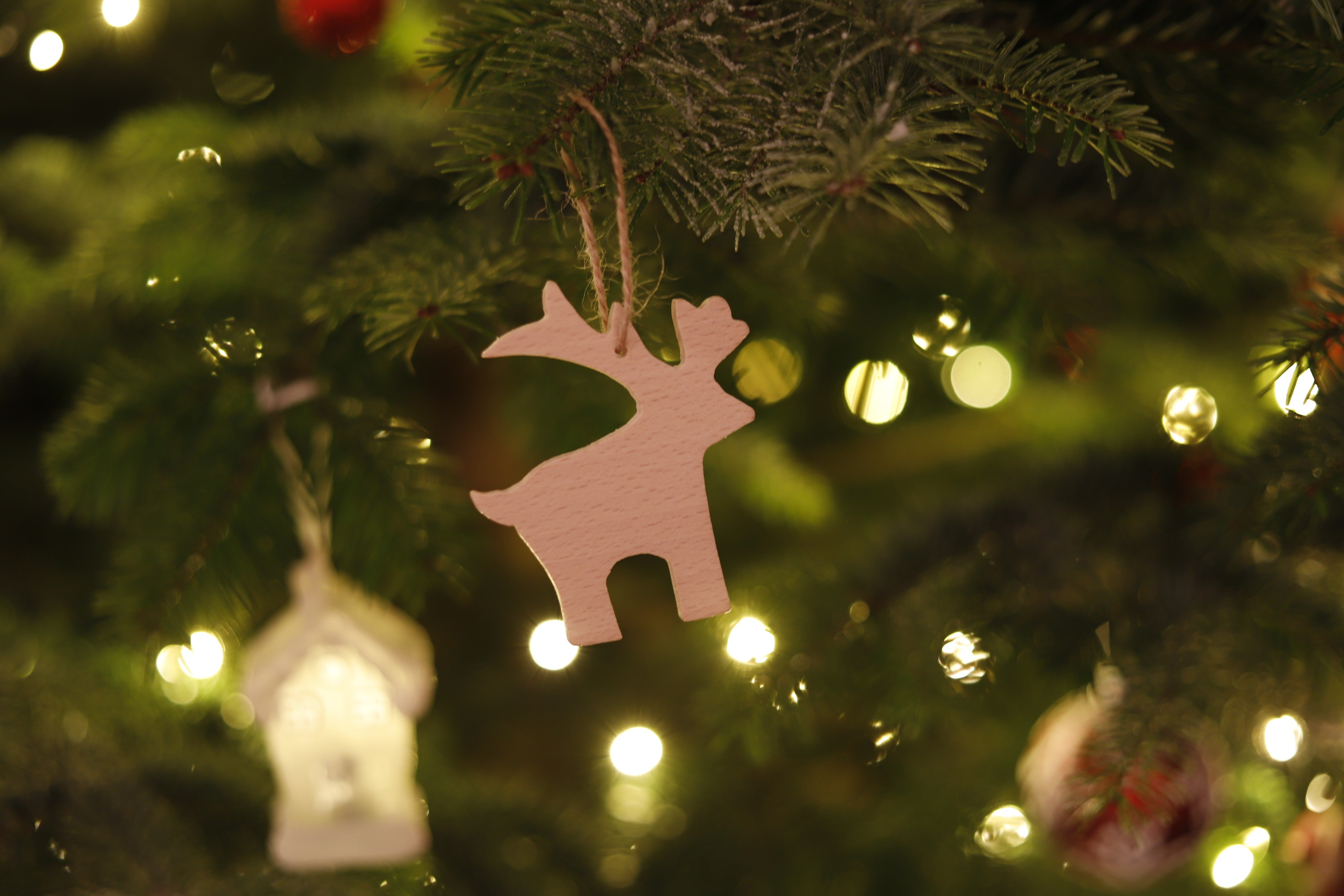 Set aus 10 handgefertigten Holzfiguren aus massivem Buchenholz – Weihnachtsbaumschmuck- HolzRepublik