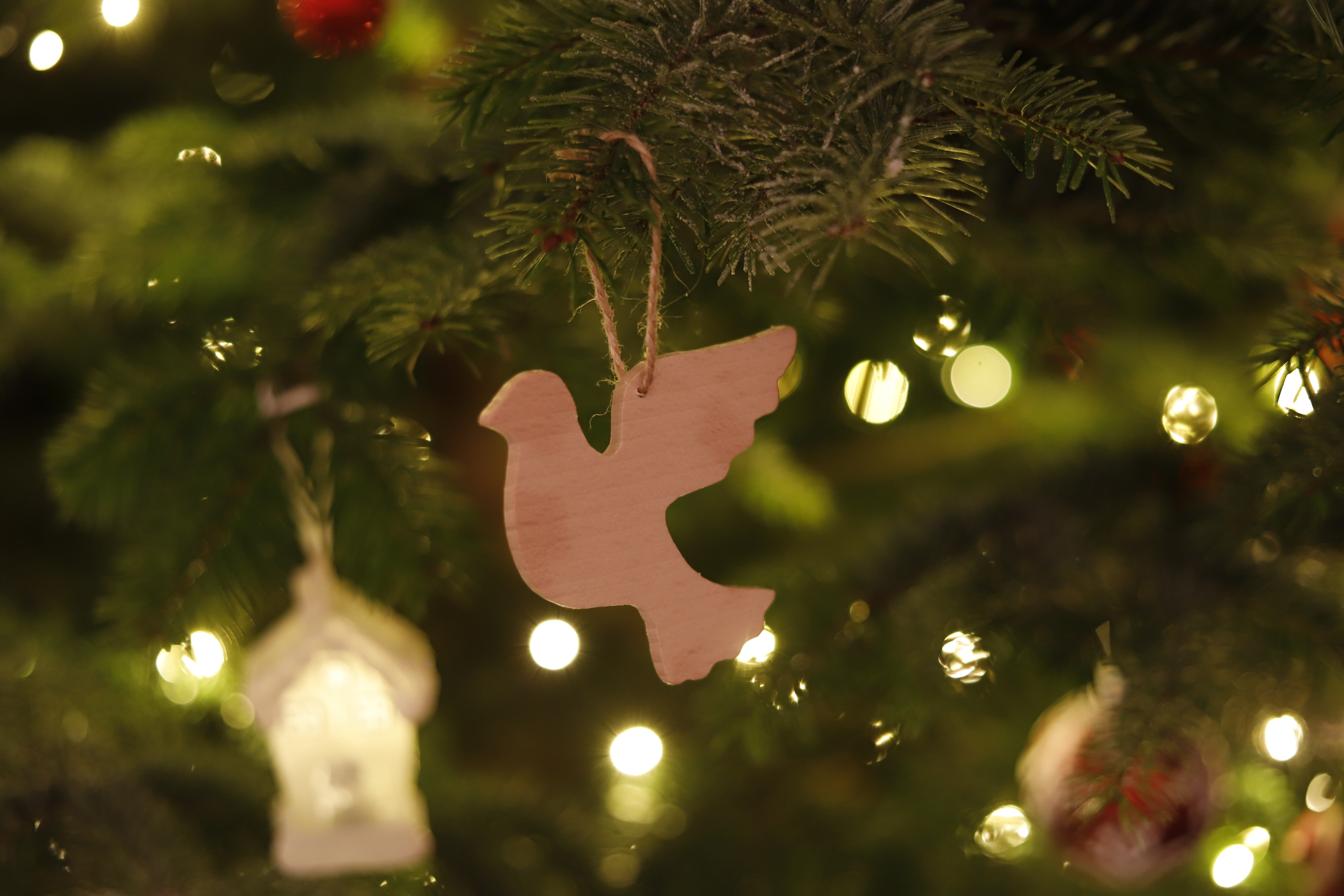 Set aus 10 handgefertigten Holzfiguren aus massivem Buchenholz – Weihnachtsbaumschmuck- HolzRepublik