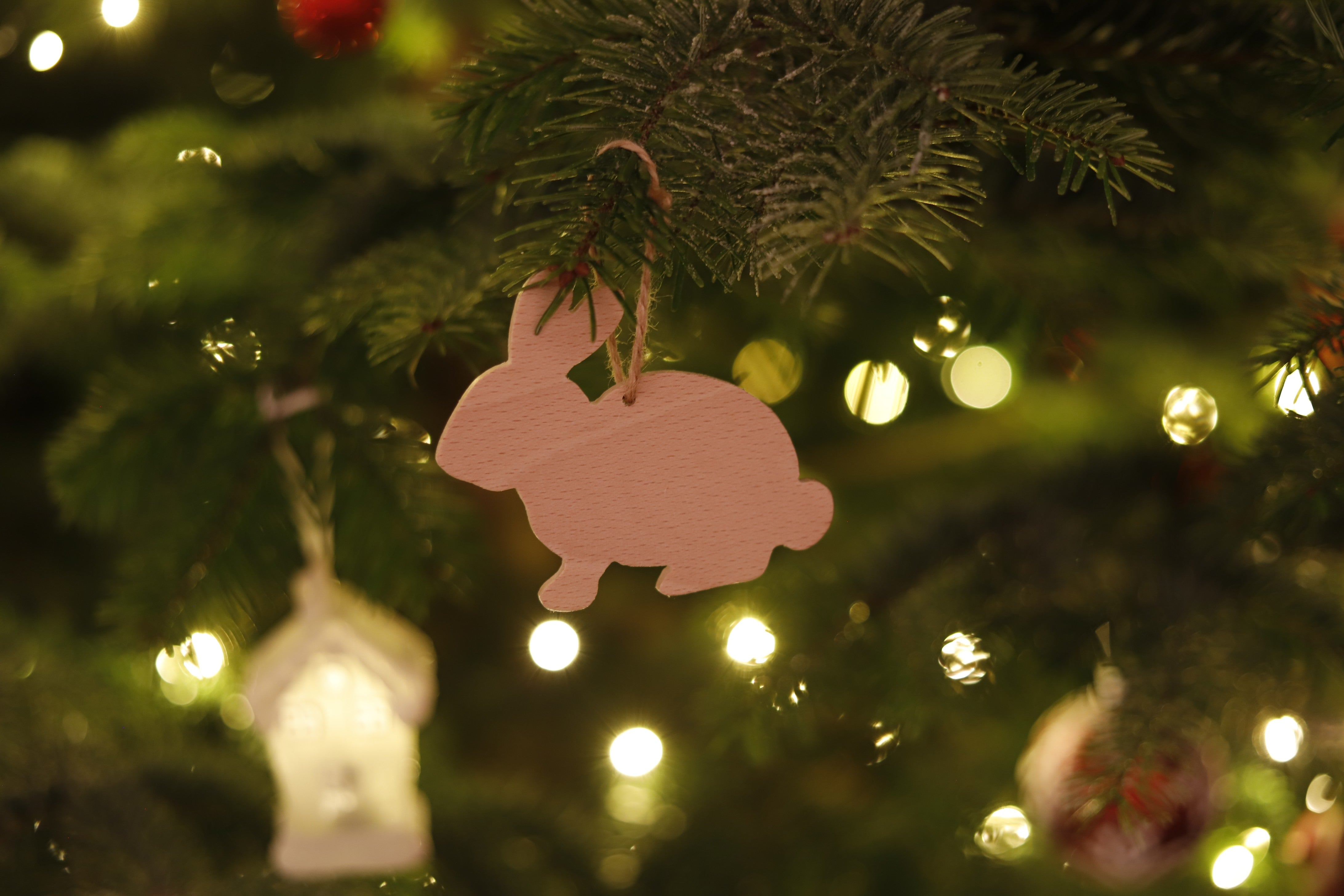 Set aus 10 handgefertigten Holzfiguren aus massivem Buchenholz – Weihnachtsbaumschmuck- HolzRepublik