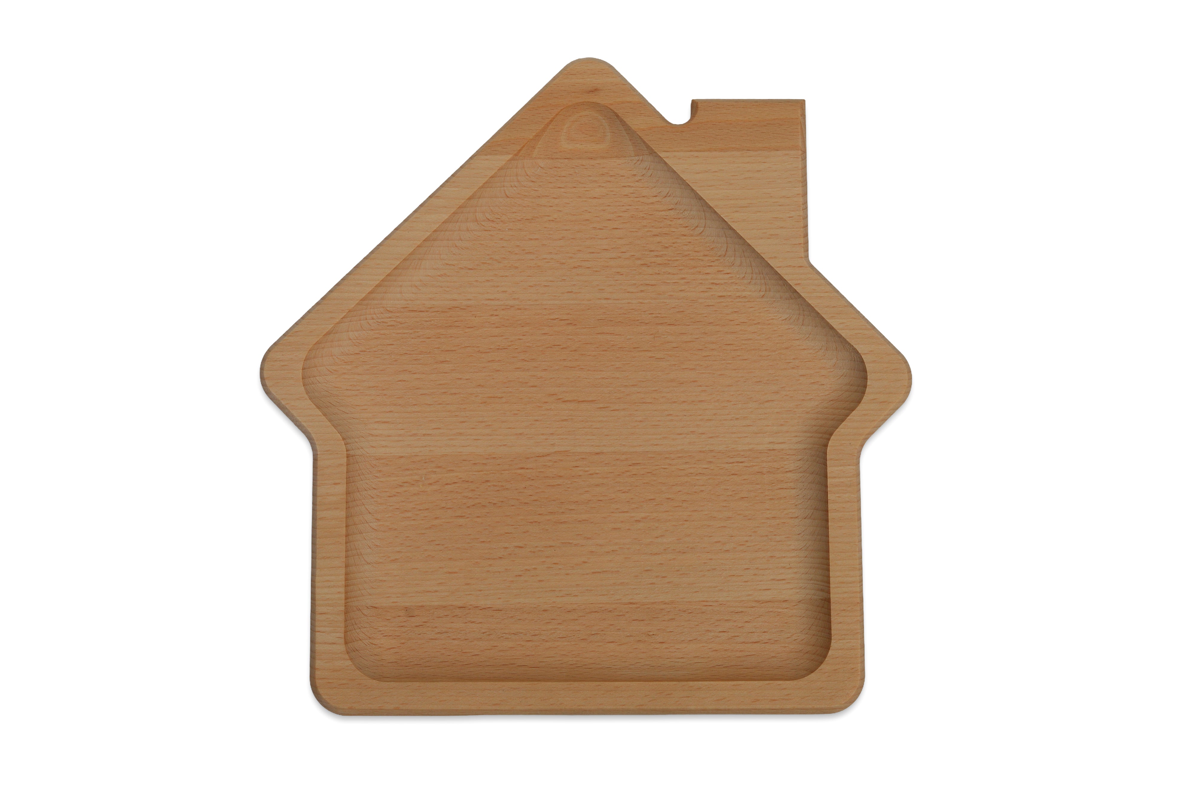 Holzteller / Holzuntersetzer / Holztablett / Servierplatte "Haus"- HolzRepublik